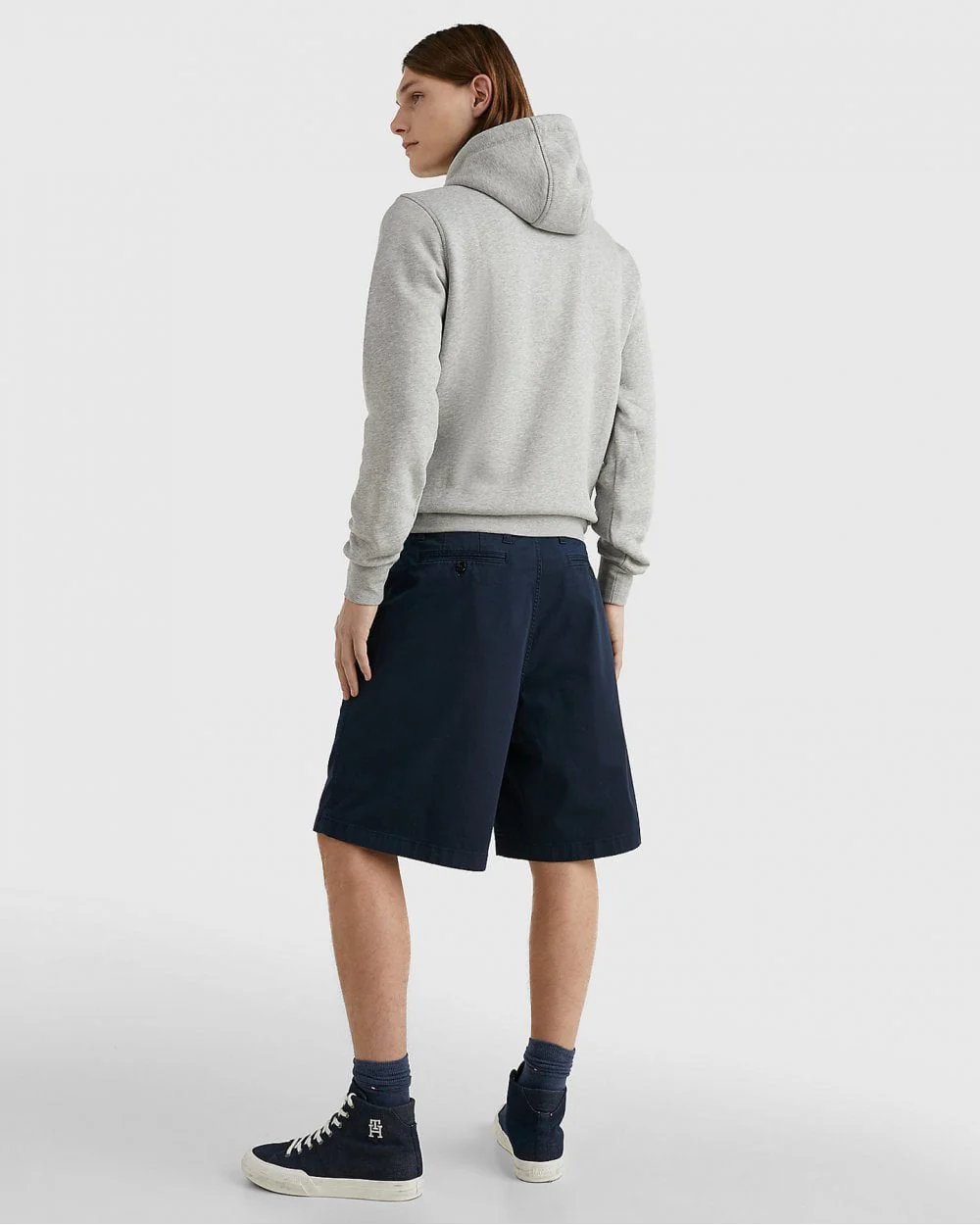 Tommy Hilfiger Mens Core Tommy Logo Hoodie - Cloud Heather - Image 4