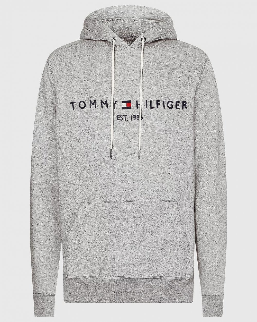 Tommy Hilfiger Mens Core Tommy Logo Hoodie - Cloud Heather - Image 5