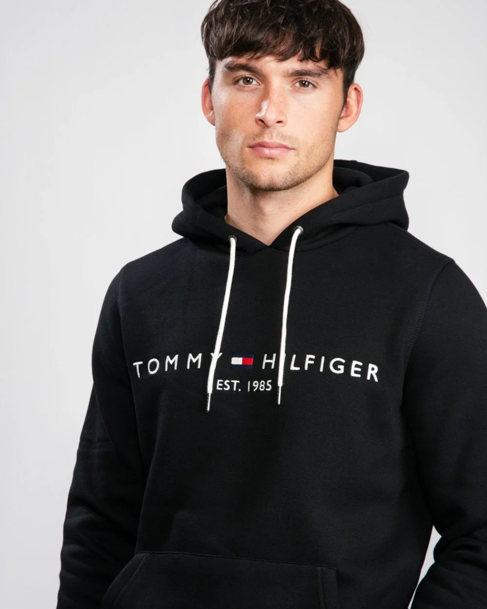 Tommy Hilfiger Mens Core Tommy Logo Hoodie - Jet Black - Image 2