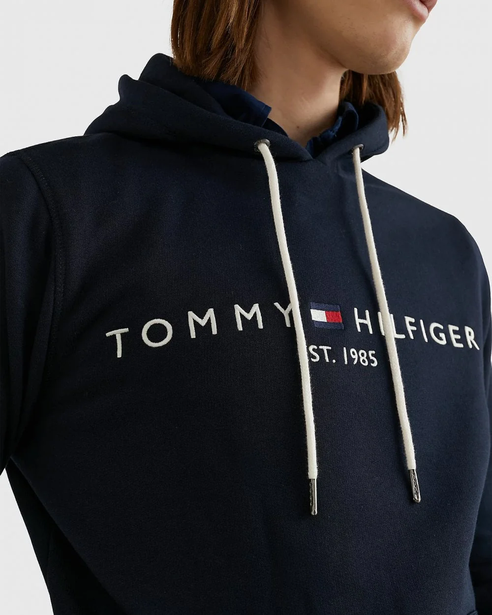 Tommy Hilfiger Mens Core Tommy Logo Hoodie - Sky Captain - Image 2