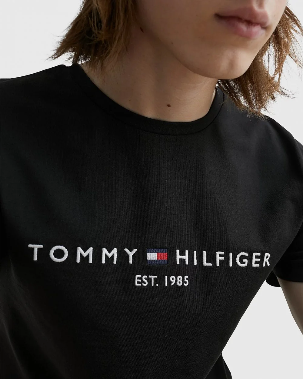Tommy Hilfiger Mens Core Tommy Logo Tee - Black - Image 3