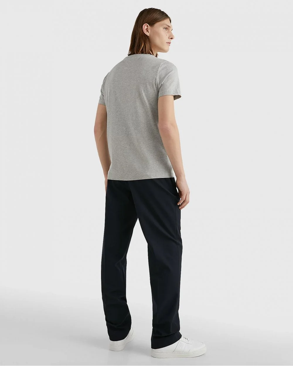 Tommy Hilfiger Mens Core Tommy Logo Tee - Cloud Heather - Image 4