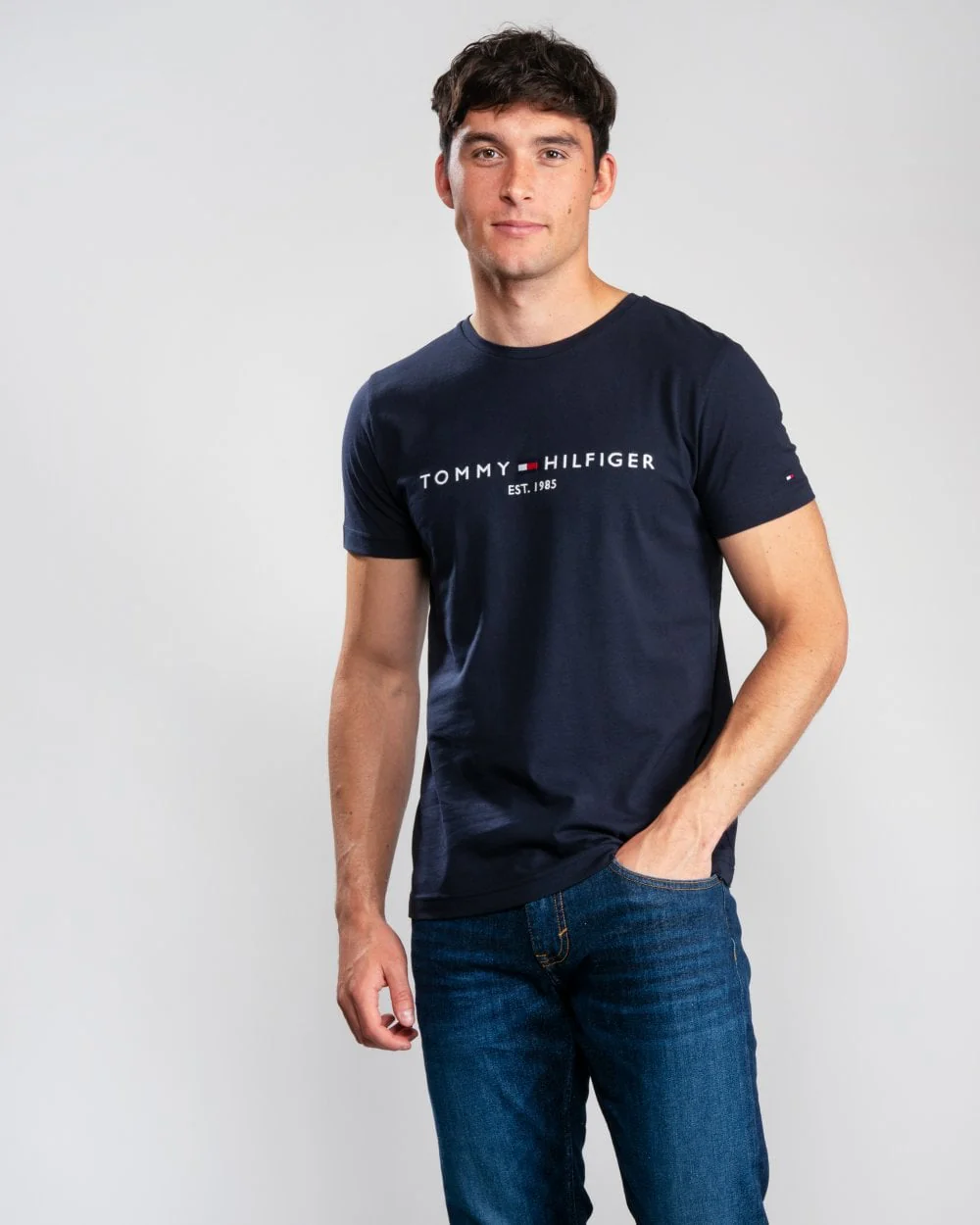 Tommy Hilfiger Mens Core Tommy Logo Tee - Sky Captain - Image 3