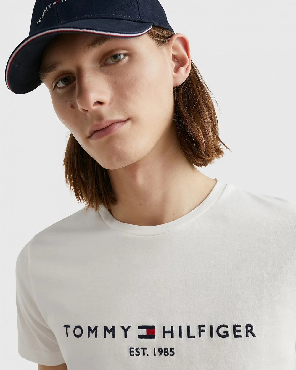 Tommy Hilfiger Mens Core Tommy Logo Tee - Snow White - Image 2