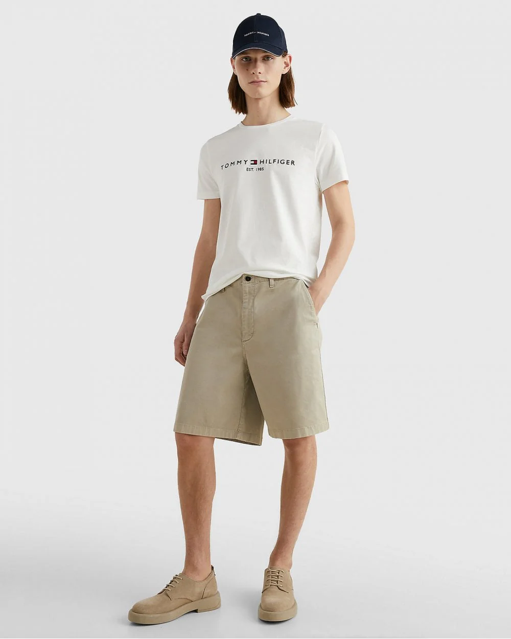 Tommy Hilfiger Mens Core Tommy Logo Tee - Snow White - Image 3