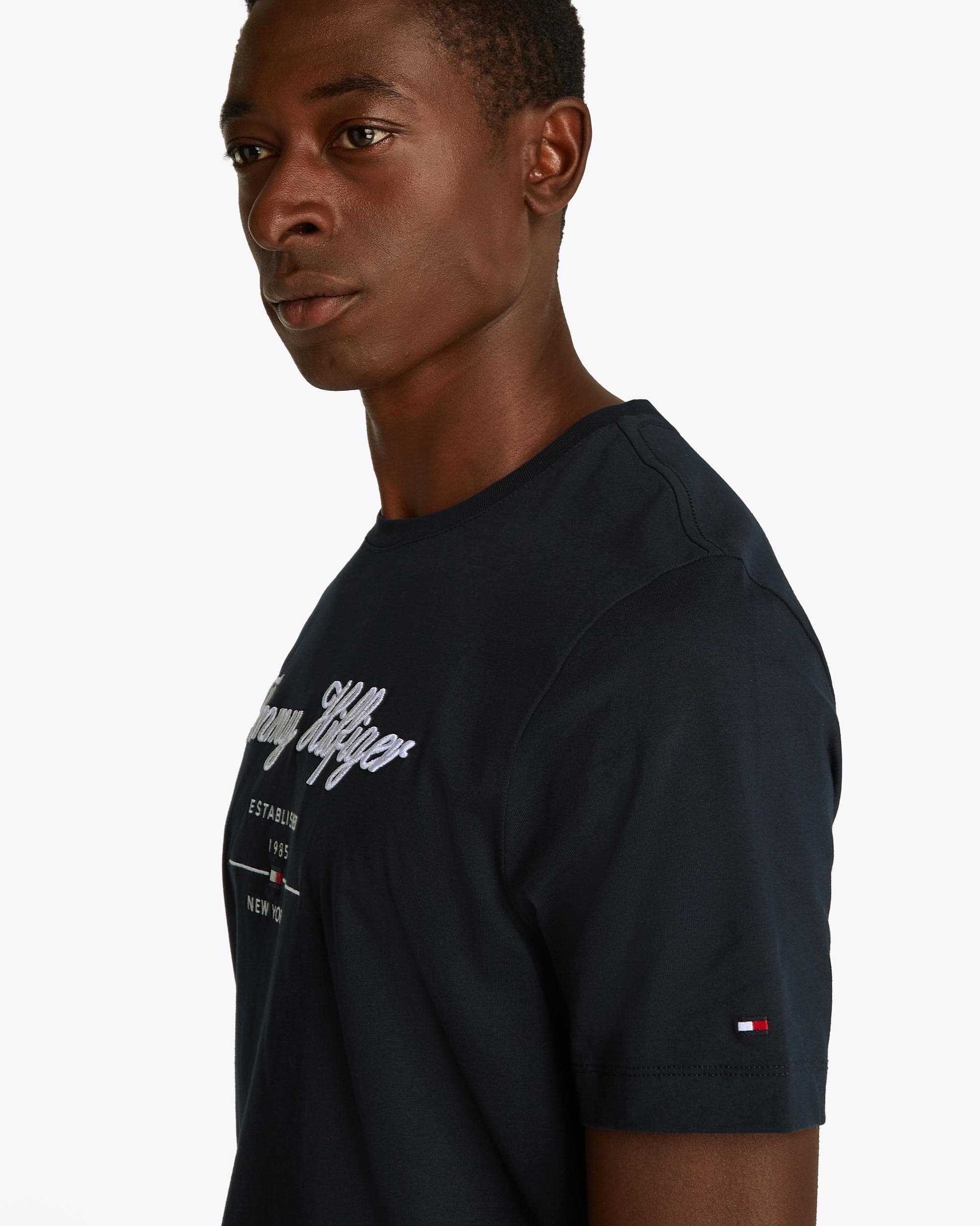 Tommy Hilfiger Mens Script Logo Tee - Image 2