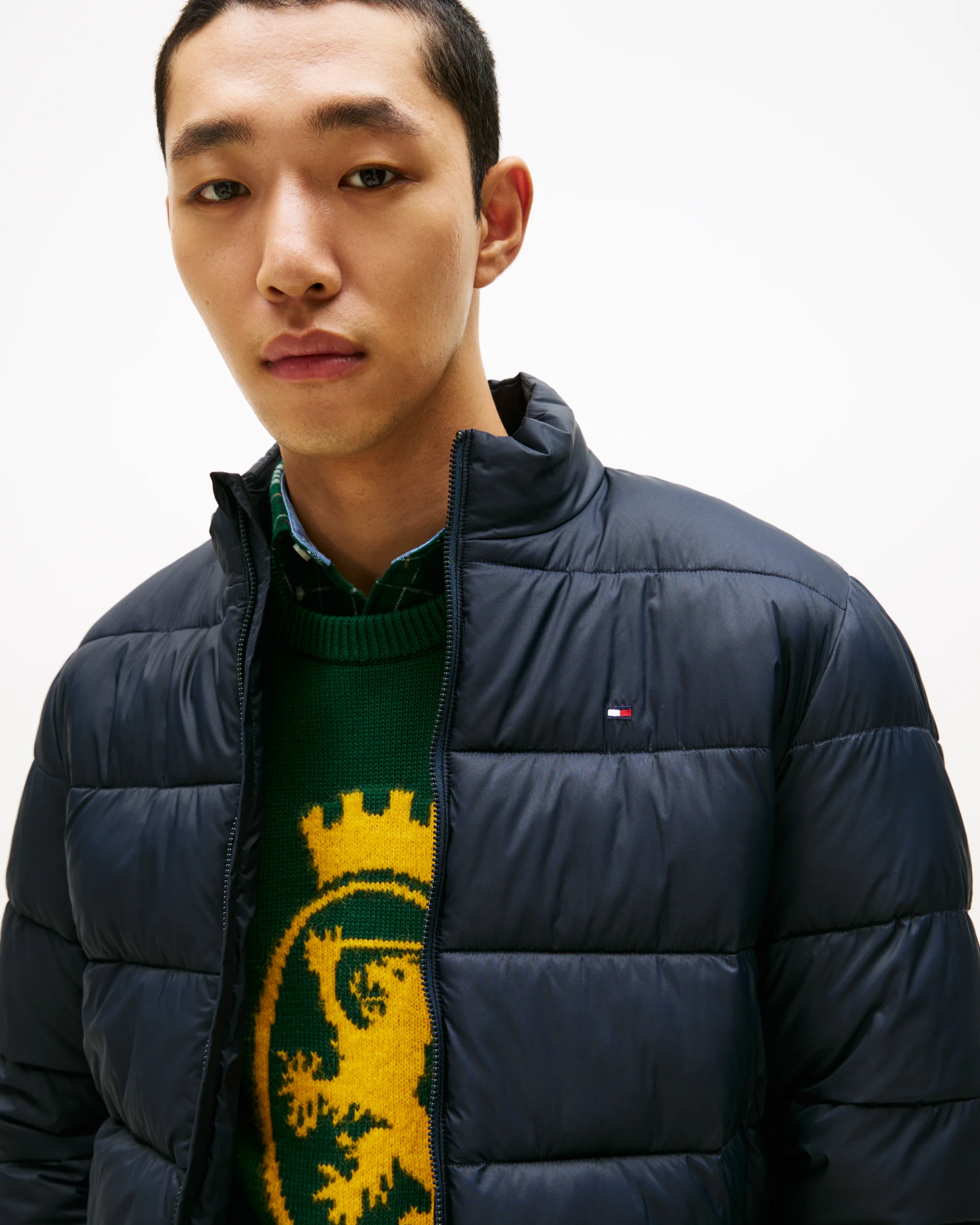 Tommy Hilfiger Mid Weight Mens Quilted Stand Collar Jacket - Desert Sky - Image 2