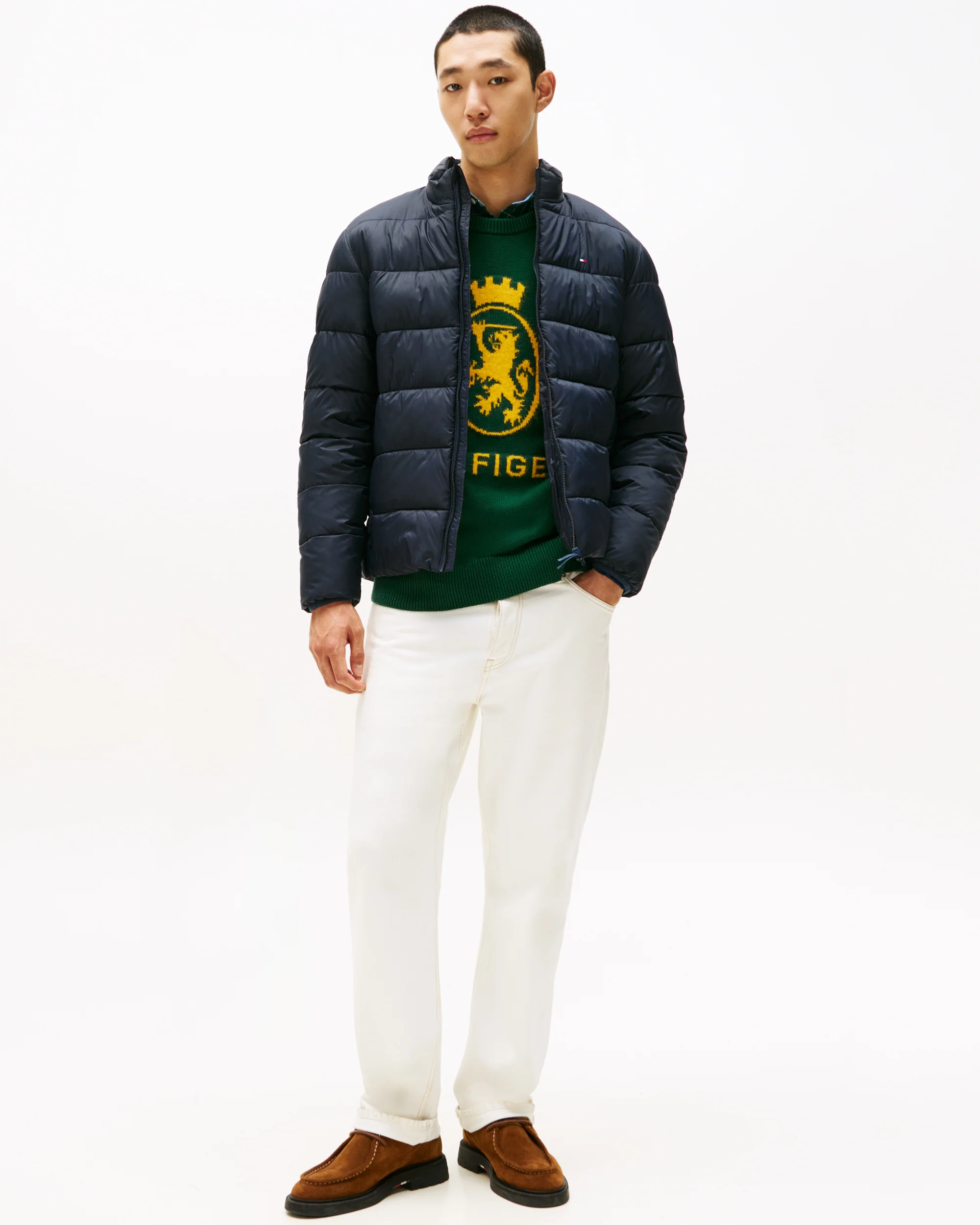 Tommy Hilfiger Mid Weight Mens Quilted Stand Collar Jacket - Desert Sky - Image 3