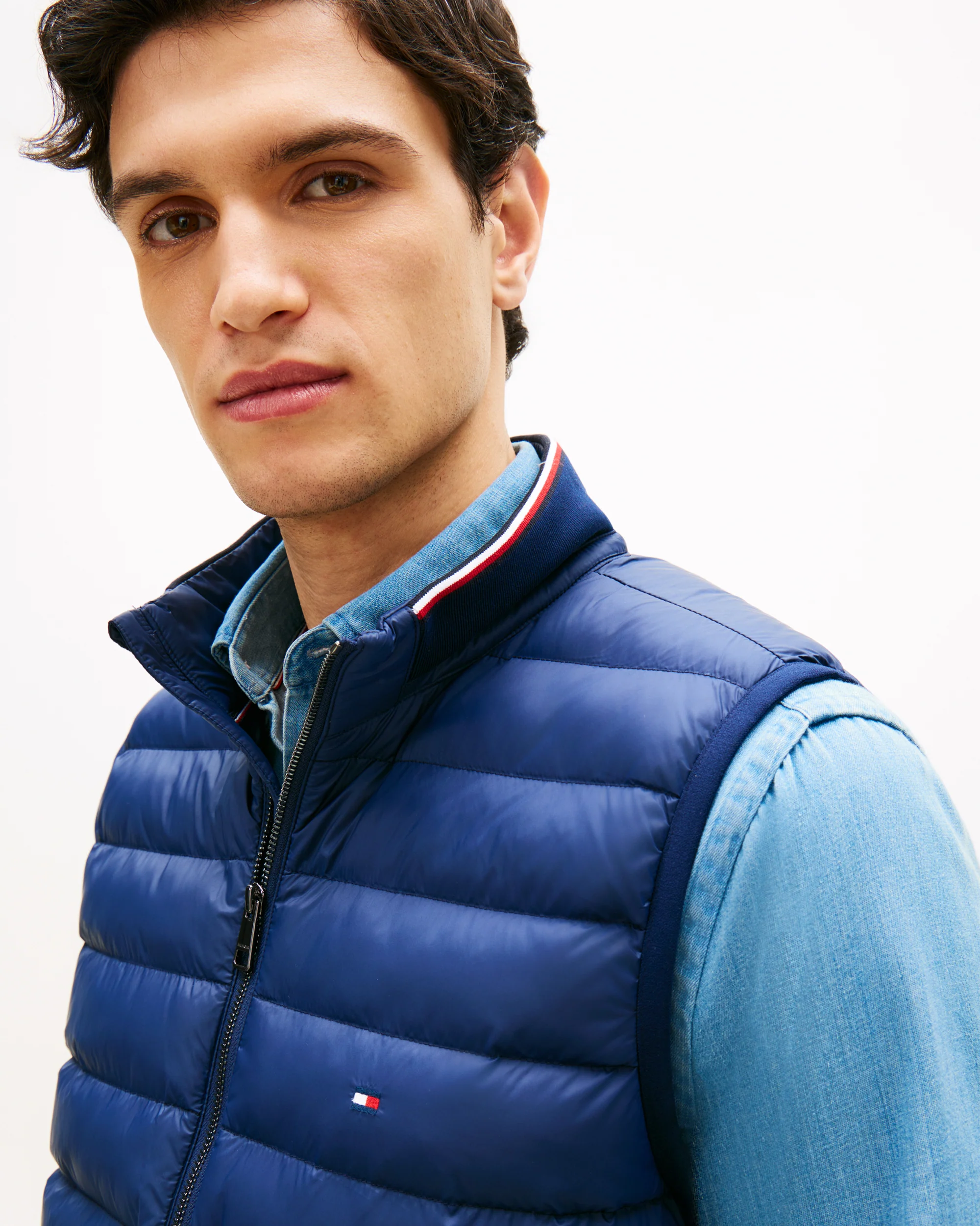 Tommy Hilfiger Mix Media Essential RWB Mens Gilet - Carbon Navy - Image 2