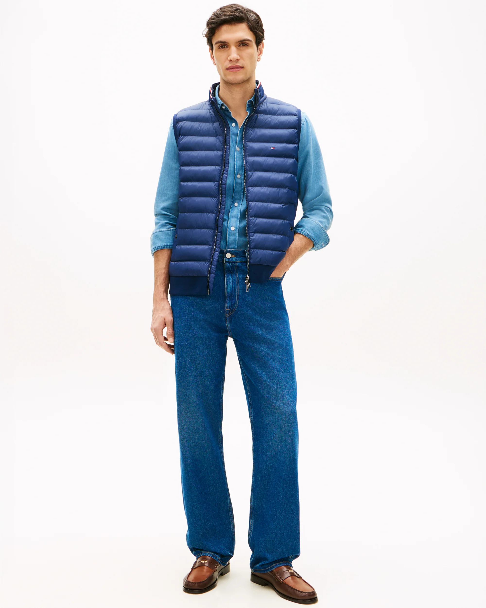 Tommy Hilfiger Mix Media Essential RWB Mens Gilet - Carbon Navy - Image 3