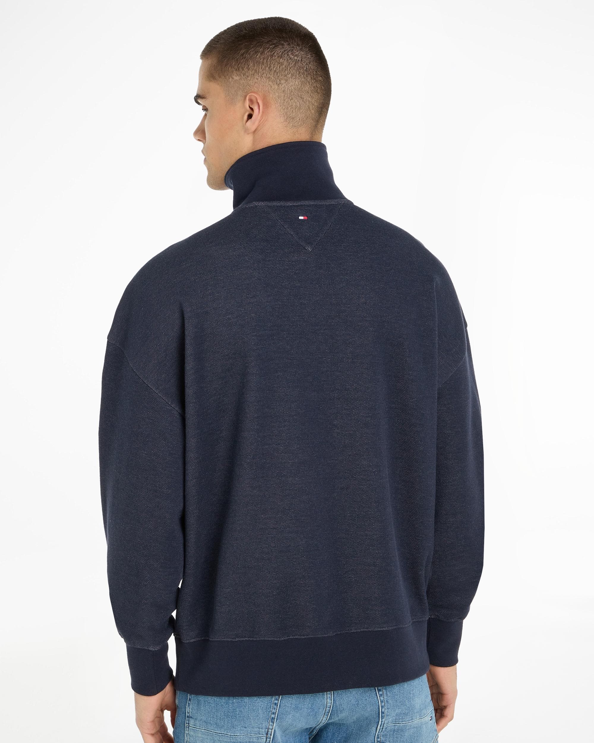 Tommy Hilfiger Monotype Mens Honeycomb Quarter-Zip Sweatshirt - Image 4