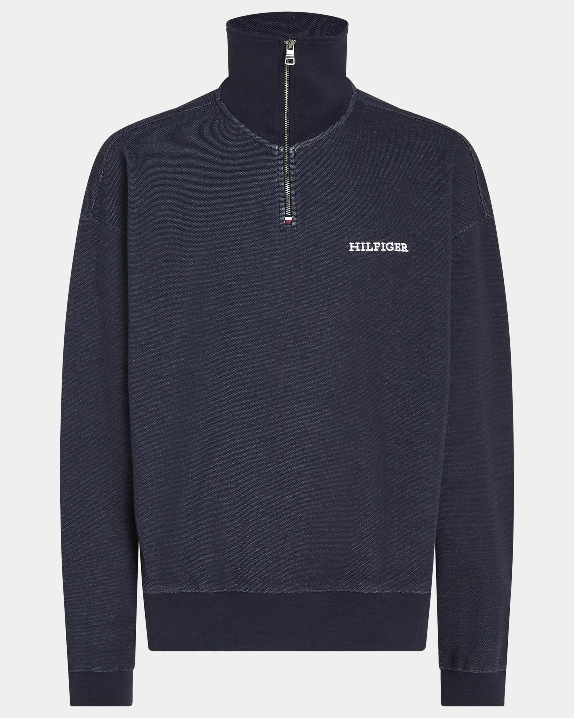 Tommy Hilfiger Monotype Mens Honeycomb Quarter-Zip Sweatshirt - Image 5