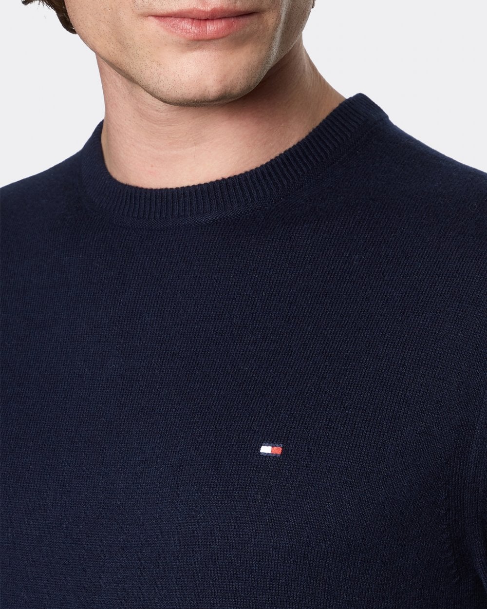 Tommy Hilfiger Organic Cotton Cashmere Mens Crew Sweater - Desert Sky - Image 2
