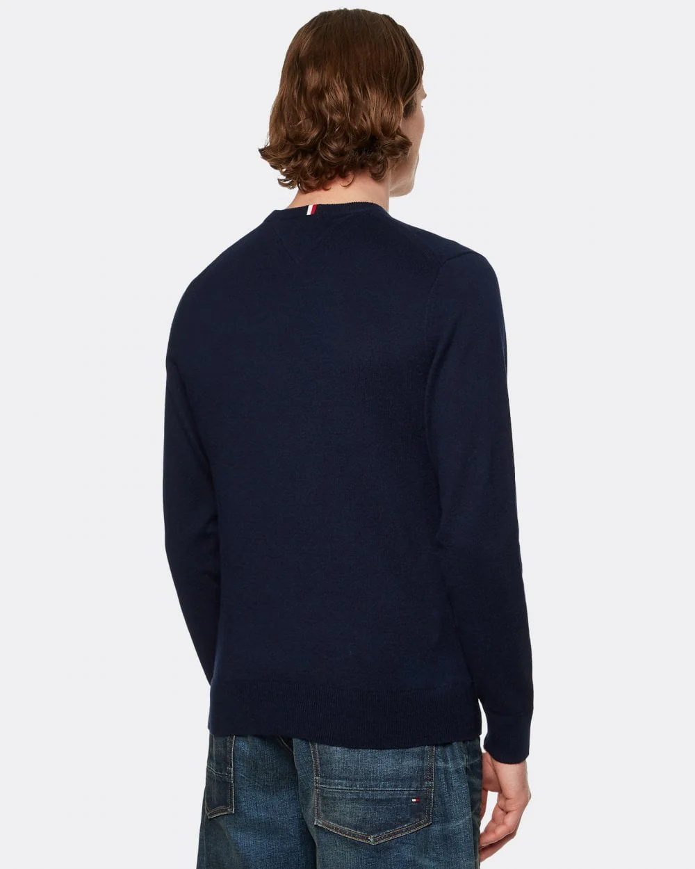 Tommy Hilfiger Organic Cotton Cashmere Mens Crew Sweater - Desert Sky - Image 3