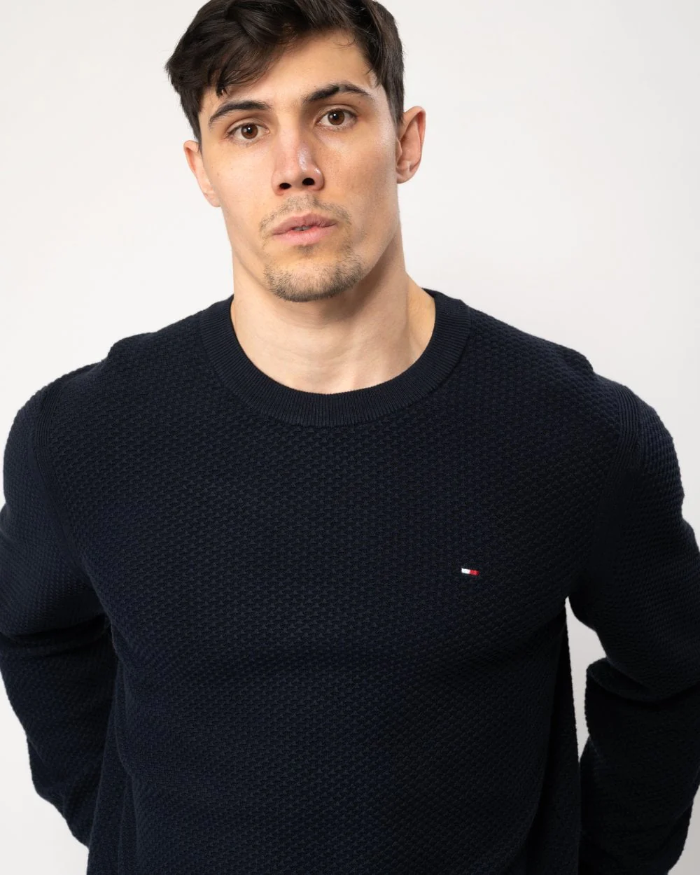 Tommy Hilfiger Oval Structure Mens Crew Jumper - Image 2