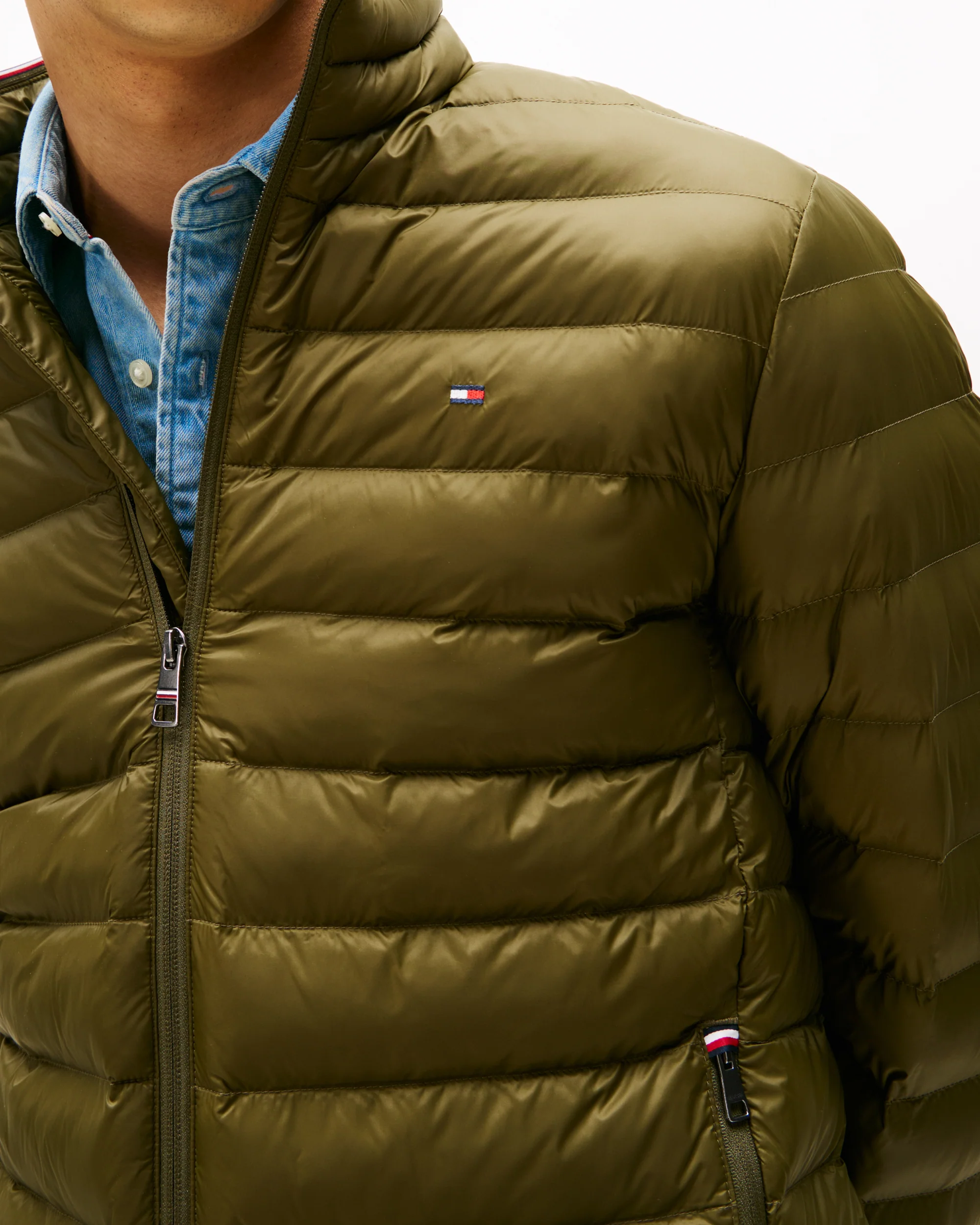 Tommy Hilfiger Packable Recycled Mens Water Repellent Jacket - Huntsman Green - Image 2