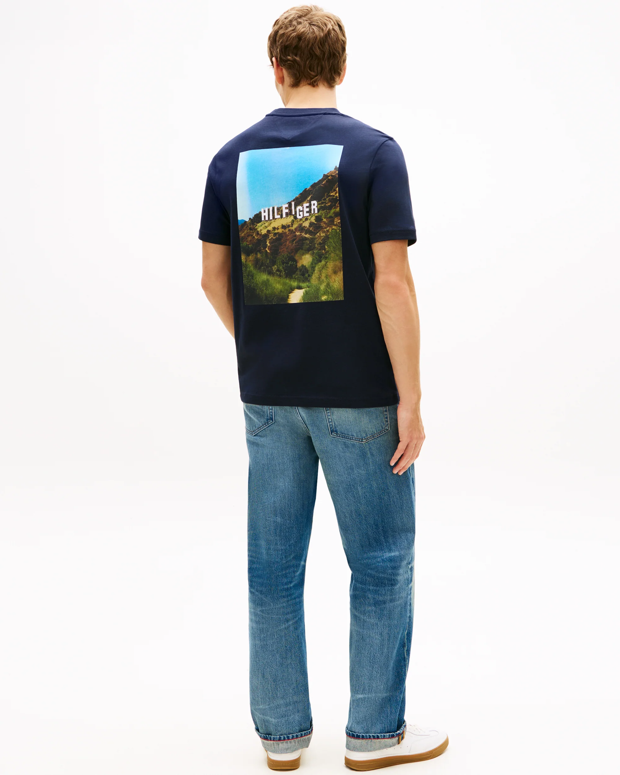 Tommy Hilfiger Photo Print Hilfiger Mens T-Shirt - Desert Sky - Image 2