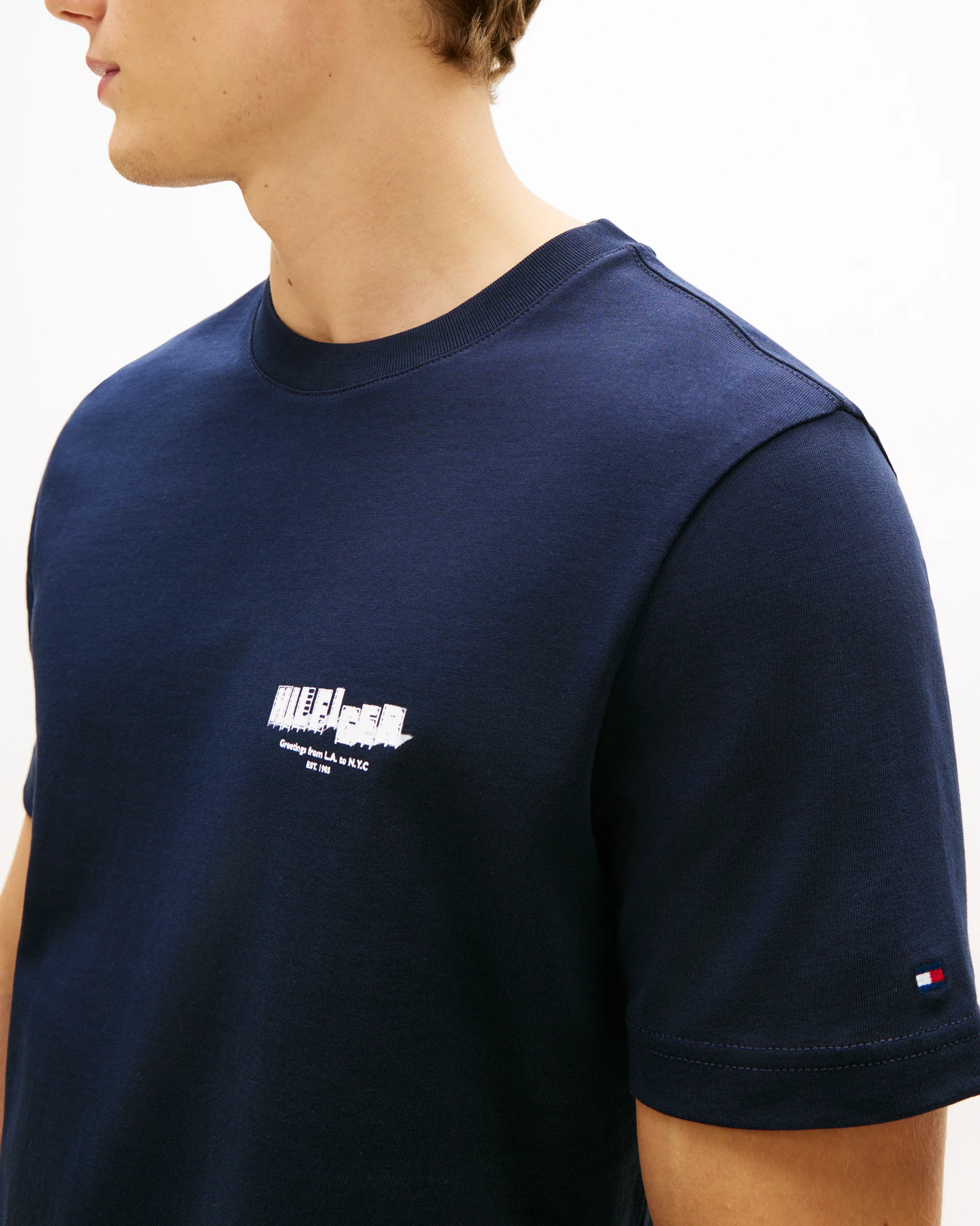 Tommy Hilfiger Photo Print Hilfiger Mens T-Shirt - Desert Sky - Image 3