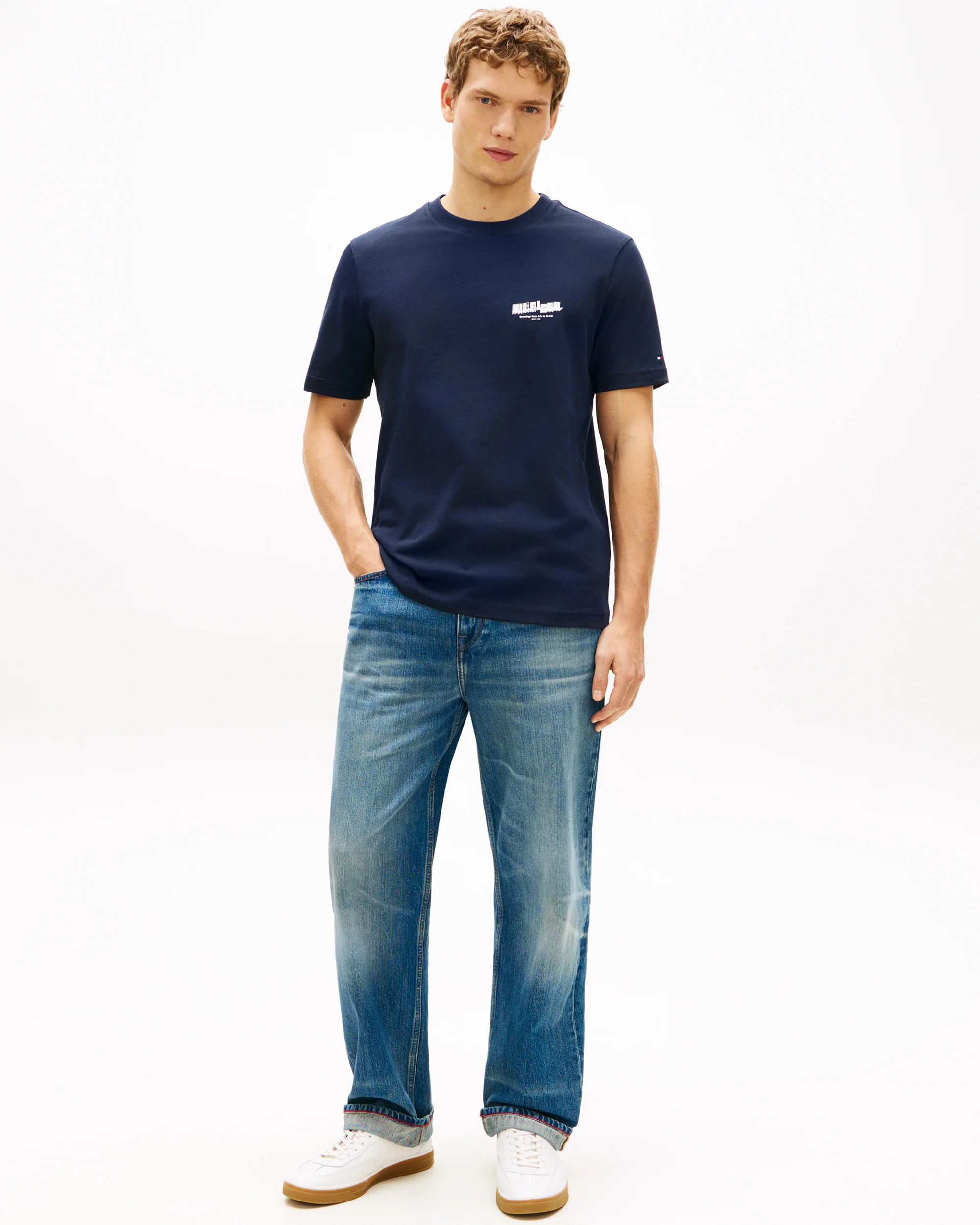 Tommy Hilfiger Photo Print Hilfiger Mens T-Shirt - Desert Sky - Image 4
