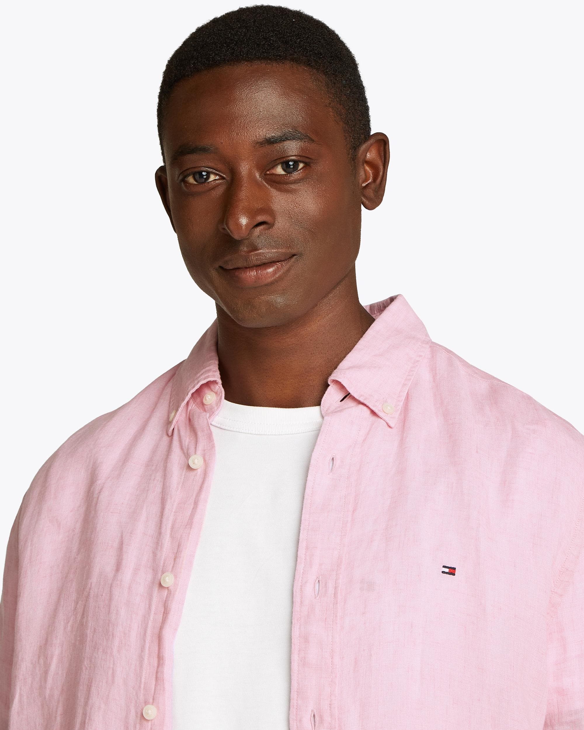 Tommy Hilfiger Pigment Dyed Solid Mens Shirt - Classic Pink - Image 2