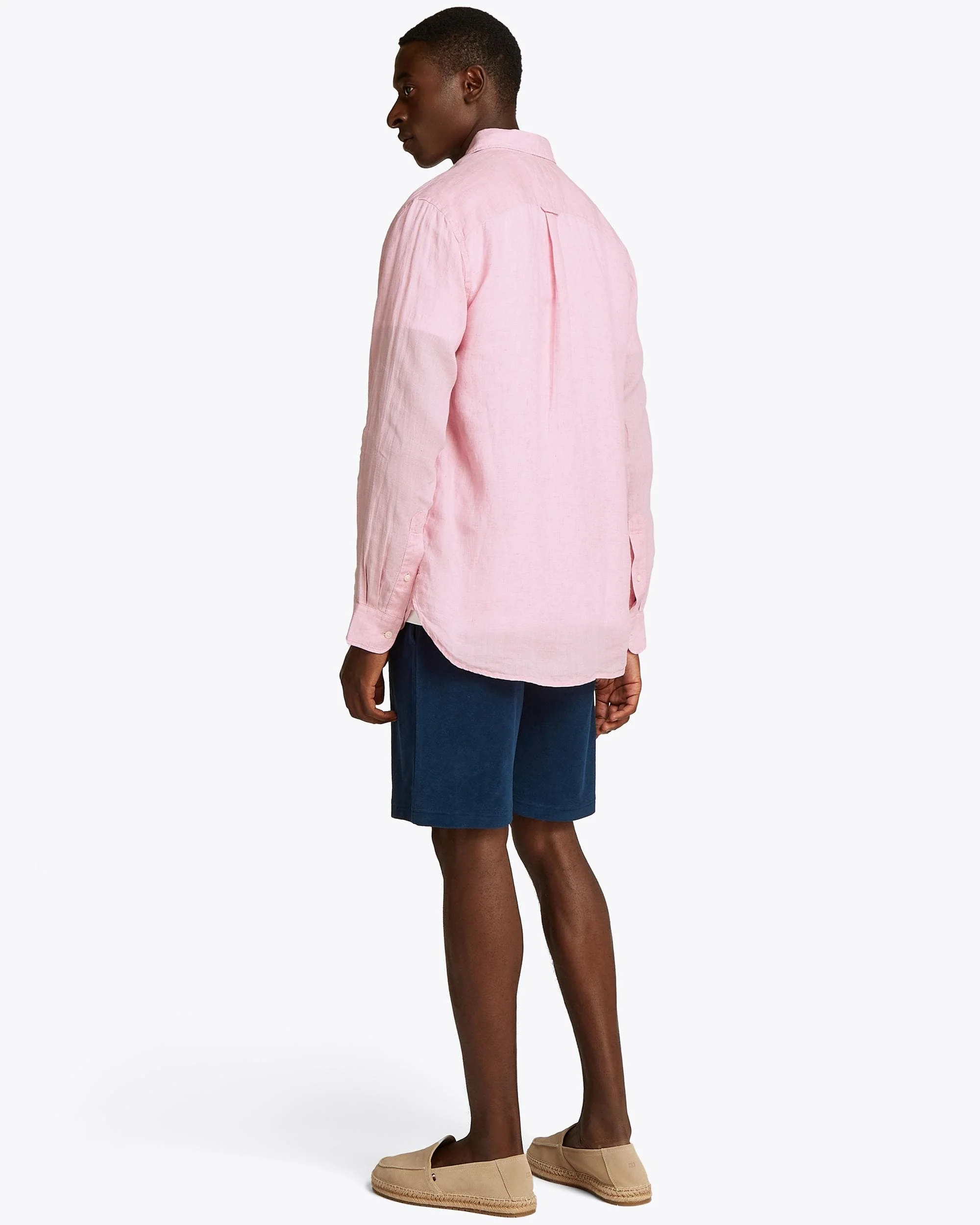 Tommy Hilfiger Pigment Dyed Solid Mens Shirt - Classic Pink - Image 3