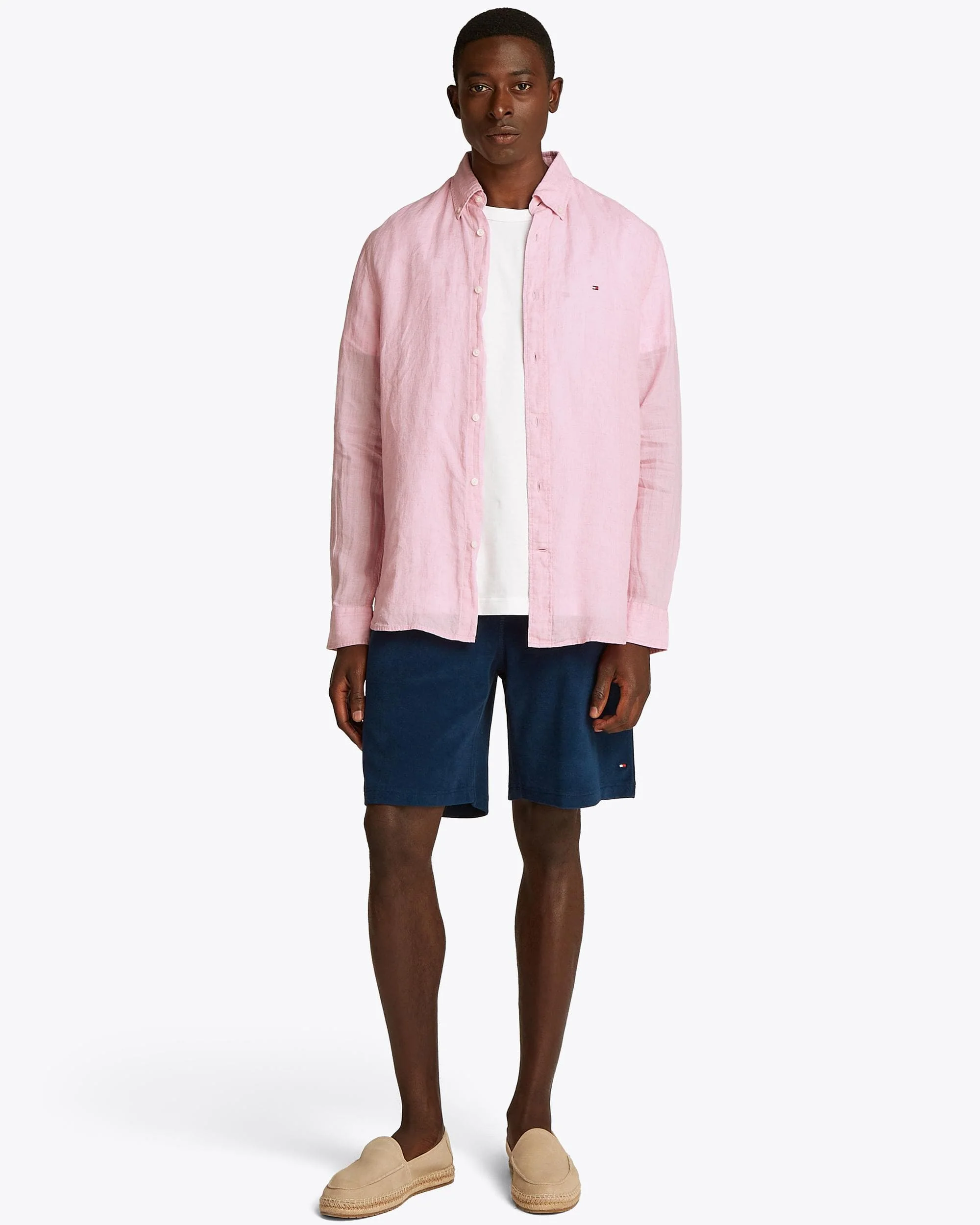 Tommy Hilfiger Pigment Dyed Solid Mens Shirt - Classic Pink - Image 4