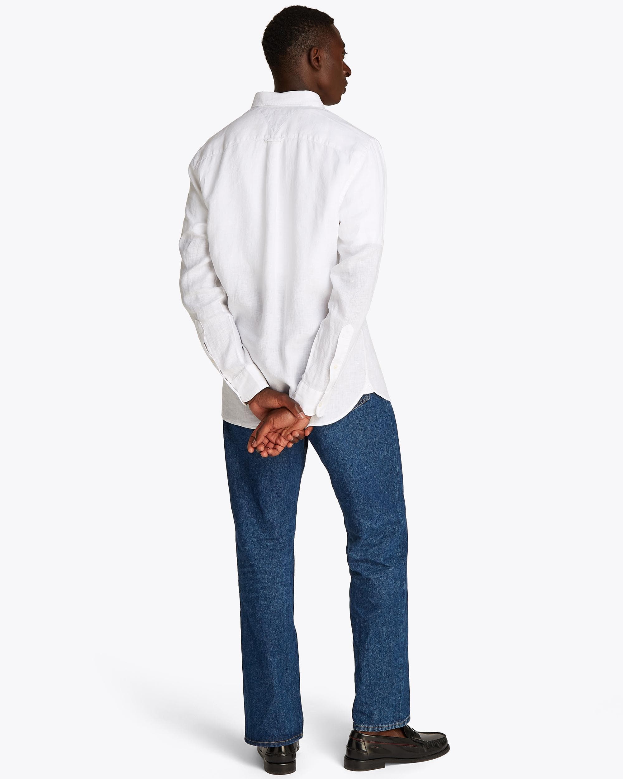 Tommy Hilfiger Pigment Dyed Solid Mens Shirt - Optic White - Image 3