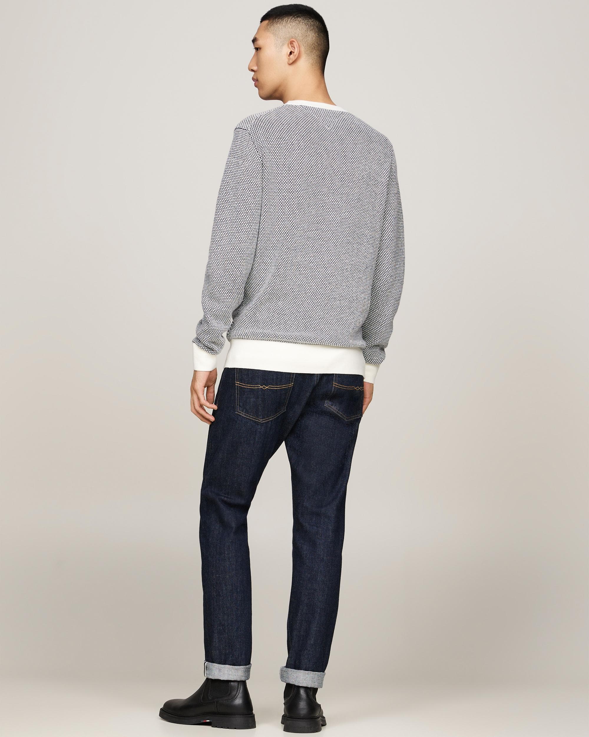 Tommy Hilfiger Pima 2 Tone Mens Jumper - Image 4