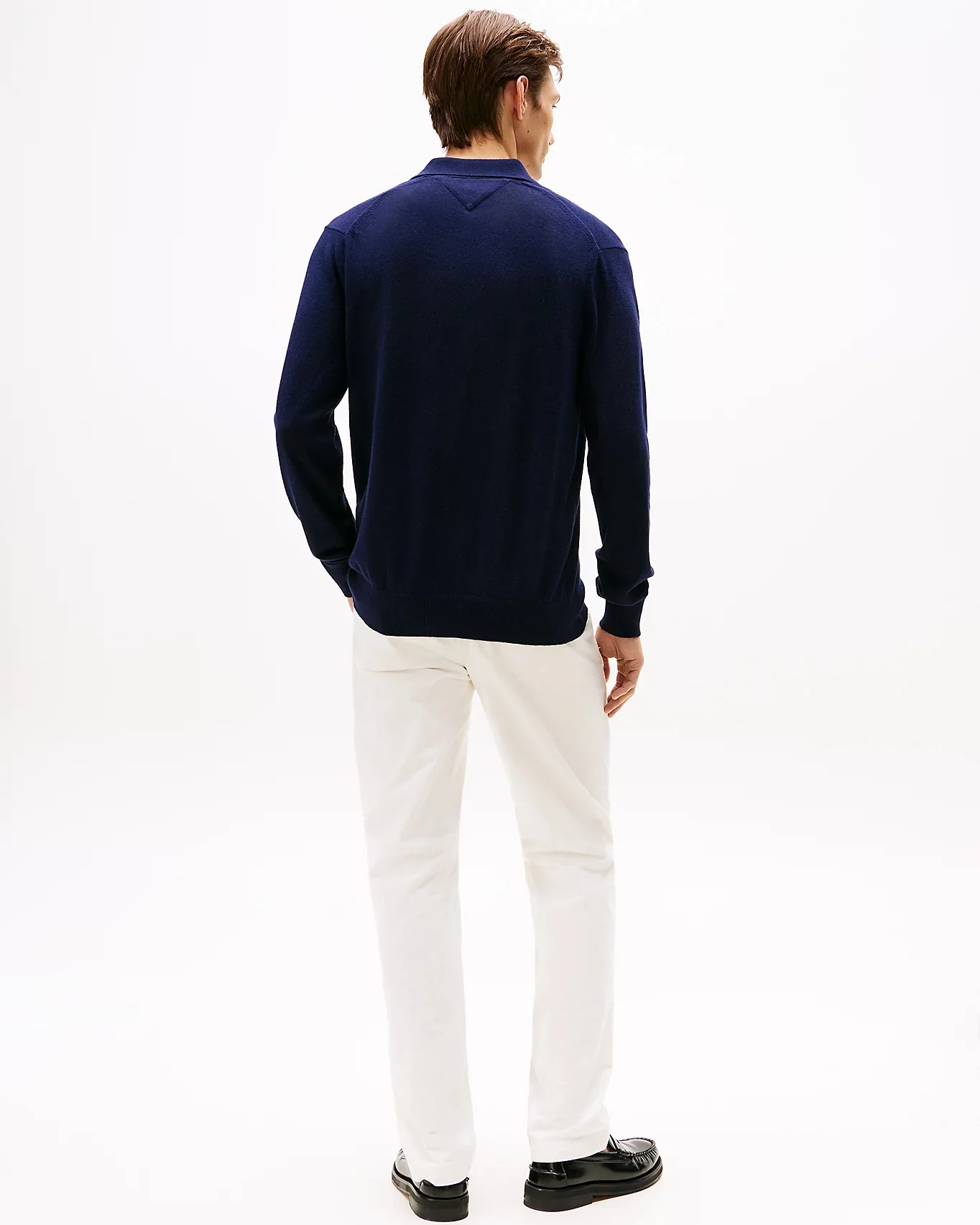 Tommy Hilfiger Pima Organic Cotton Cashmere Mens Long Sleeve Polo - Desert Sky - Image 4
