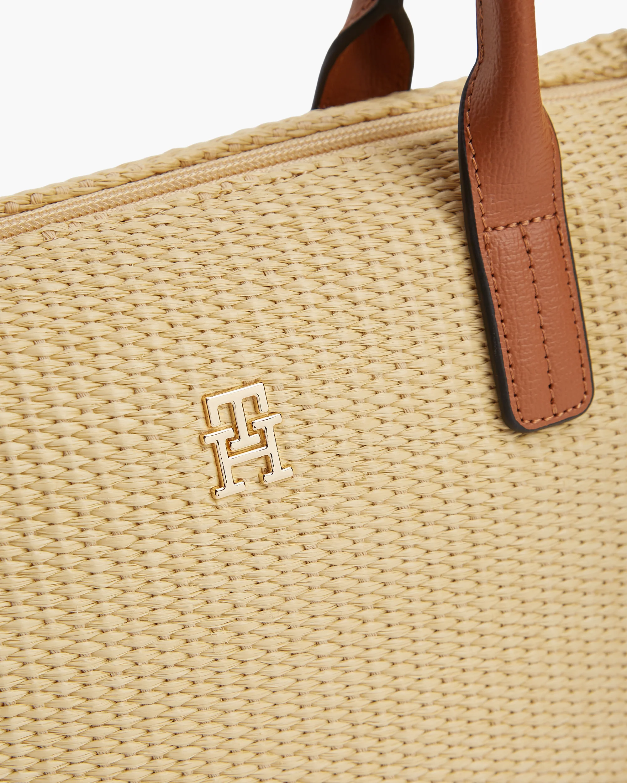 Tommy Hilfiger Popette Raffia Womens Mini Tote Bag - Natural Raffia - Image 3