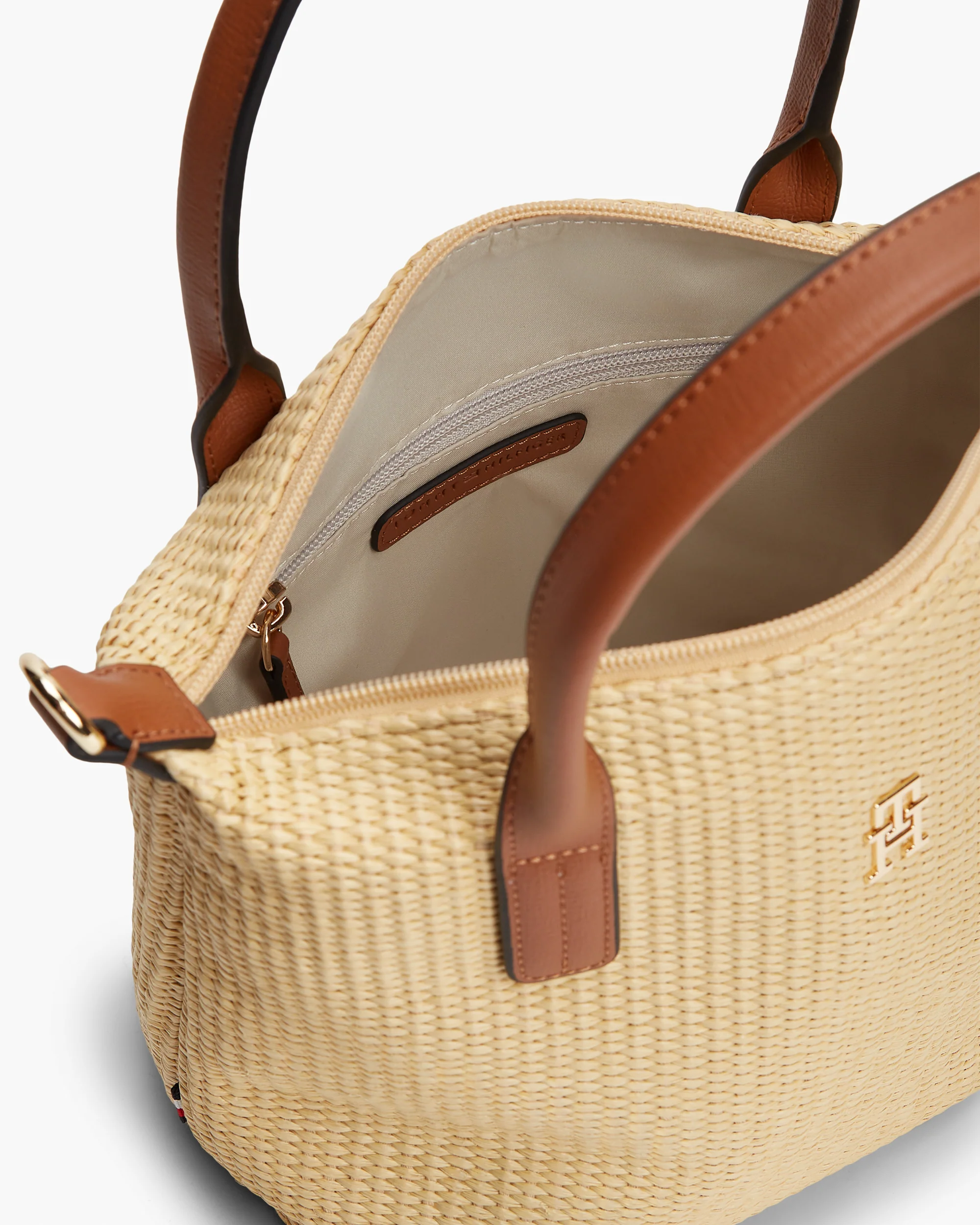 Tommy Hilfiger Popette Raffia Womens Mini Tote Bag - Natural Raffia - Image 4