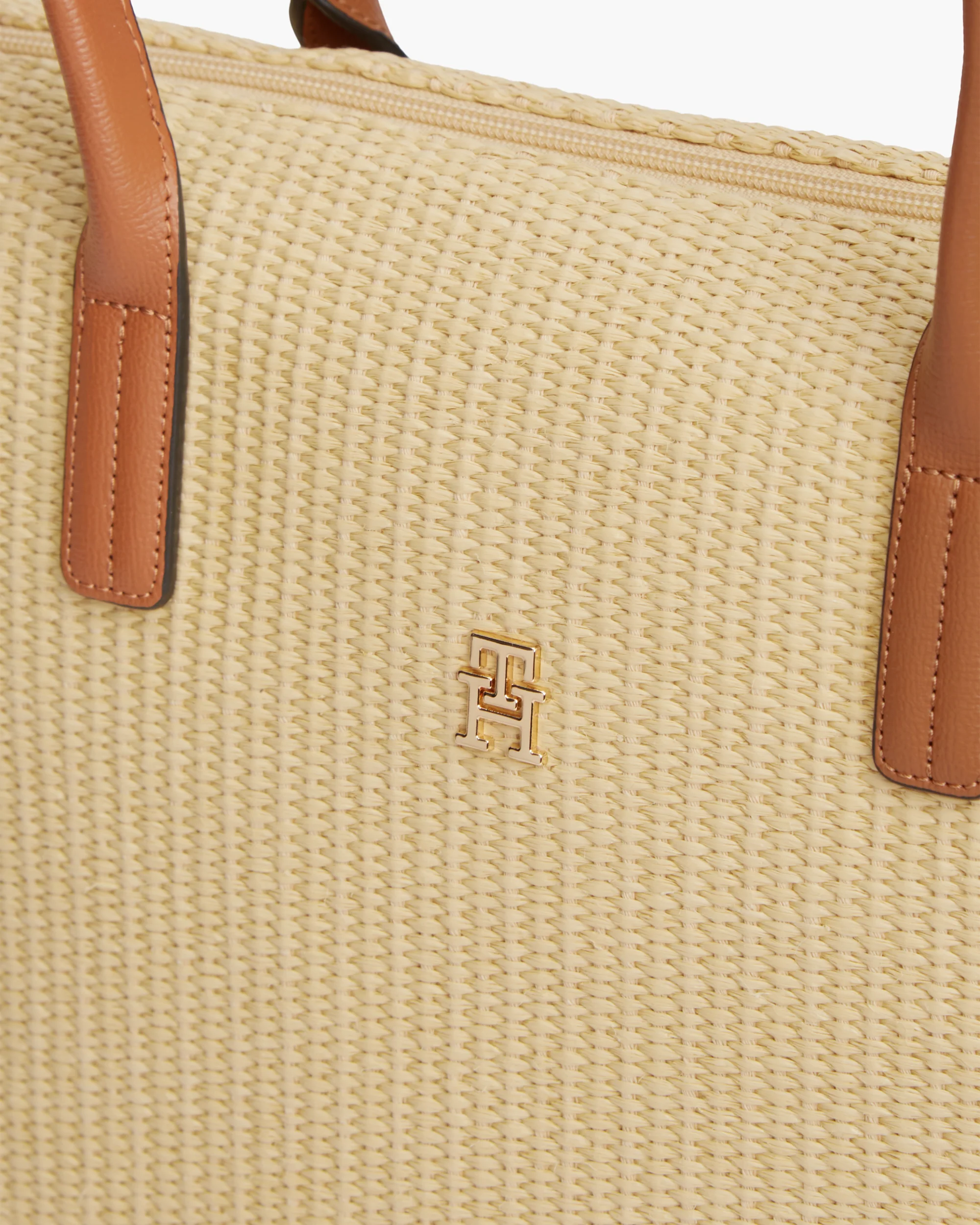Tommy Hilfiger Popette Raffia Womens Tote Bag - Natural Raffia - Image 3