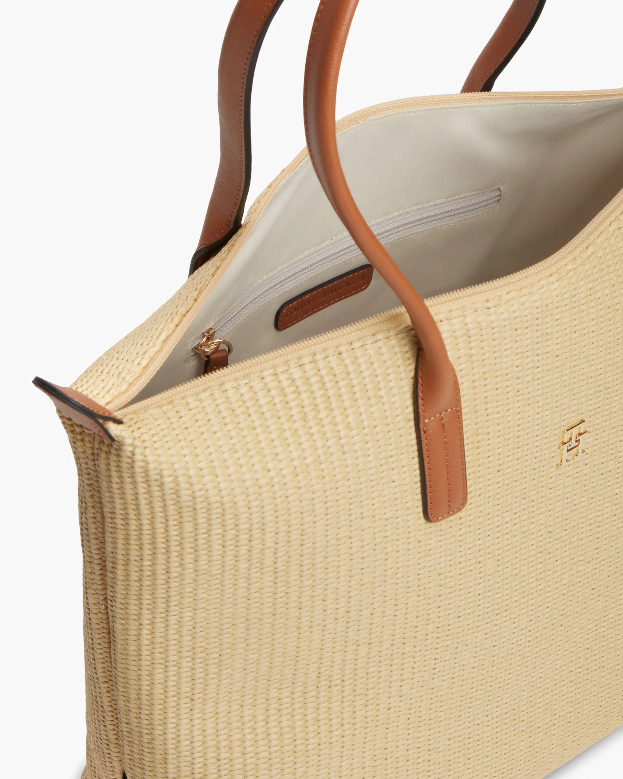 Tommy Hilfiger Popette Raffia Womens Tote Bag - Natural Raffia - Image 4