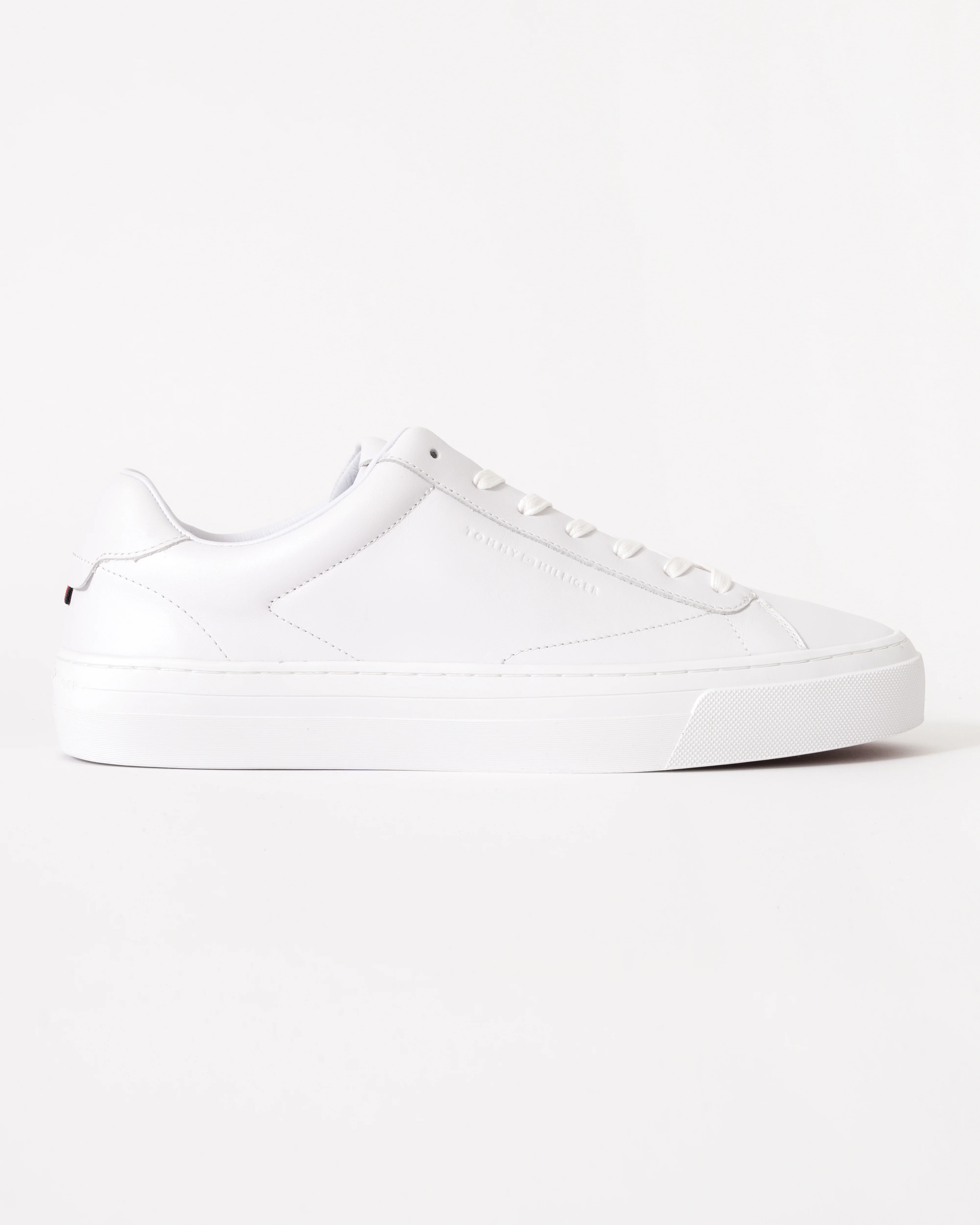 Tommy Hilfiger Premium Dress Nappa Leather Mens Cupsole Trainers - White - Image 4