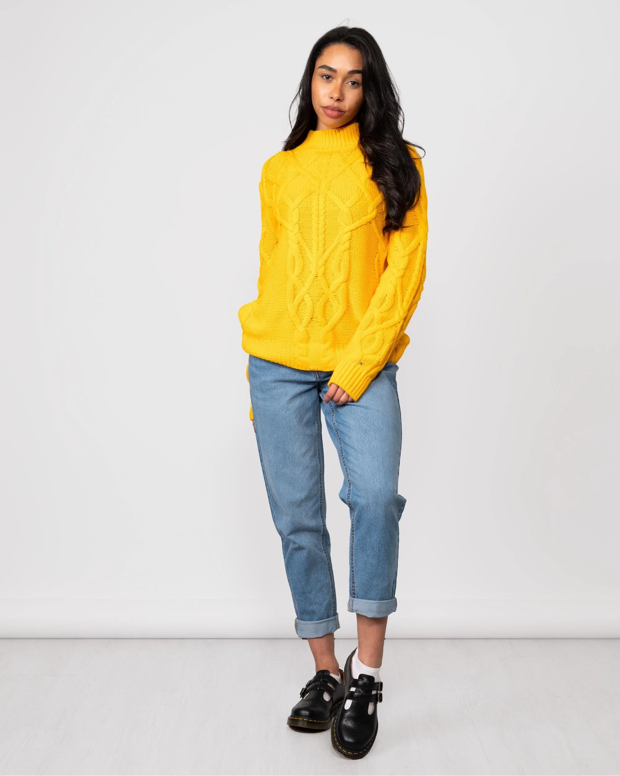 Tommy Hilfiger Relaxed Cable Womens Mockneck Jumper - Image 3