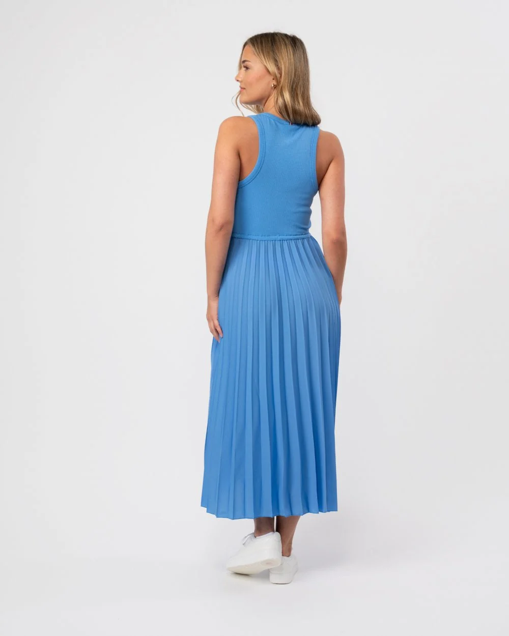 Tommy Hilfiger Rib Tank Pleated Womens Midi Dress - Image 4