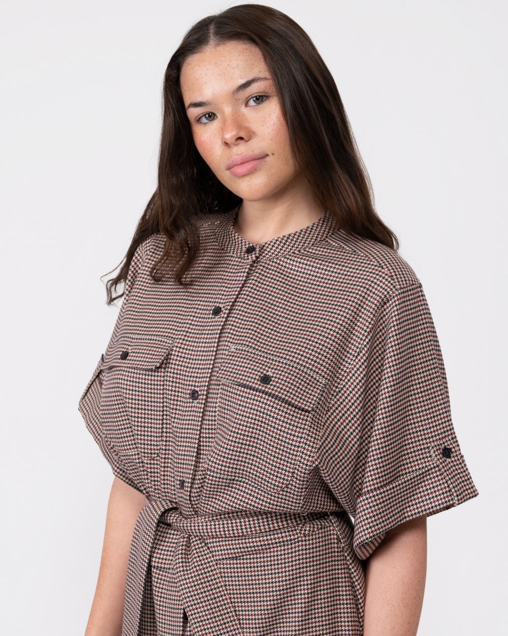 Tommy Hilfiger RWB Check Womens Midi Shirt Dress - Image 2