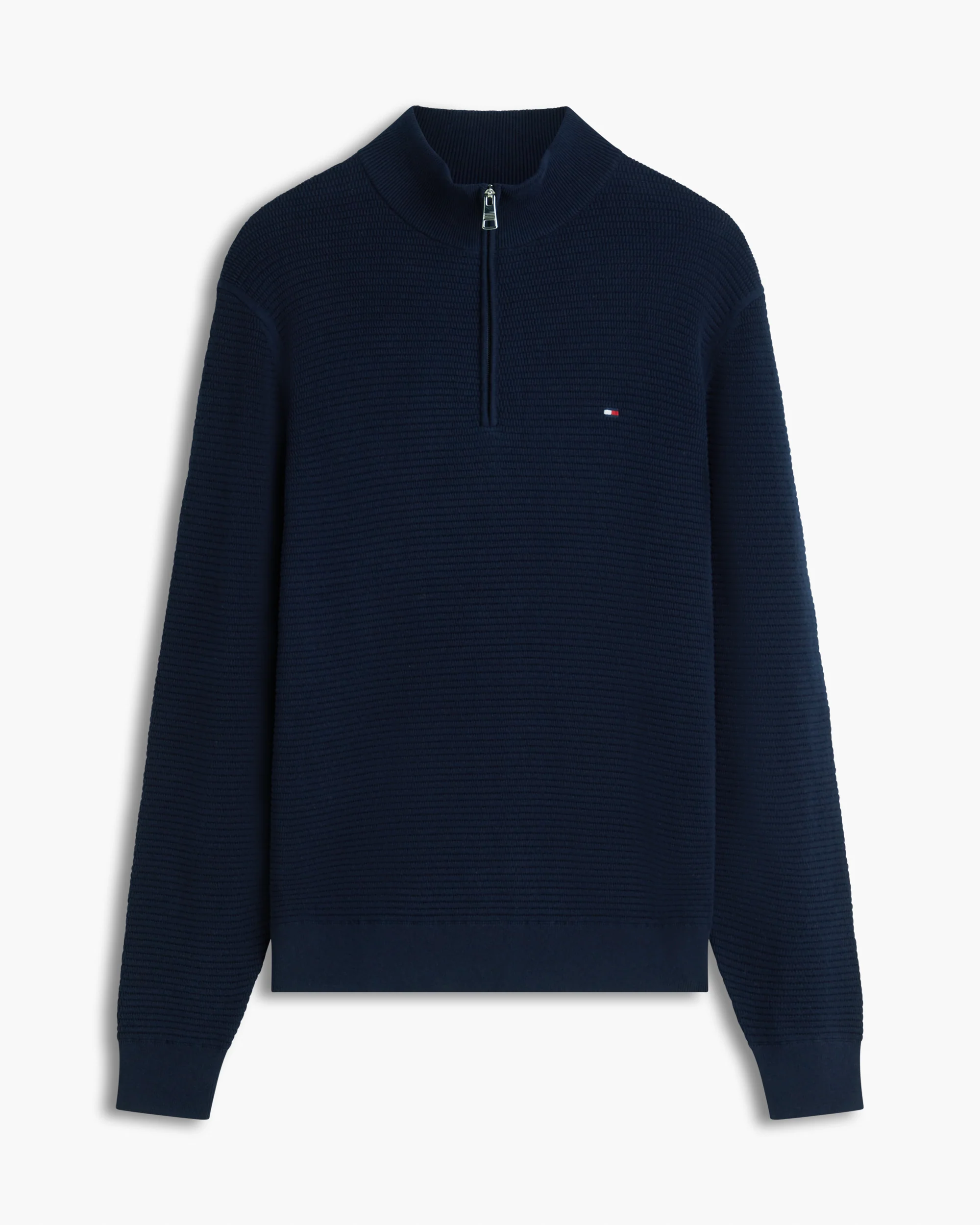Tommy Hilfiger Seasonal Structure 1/4 Zip Mens Mock Neck Sweatshirt - Desert Sky - Image 5