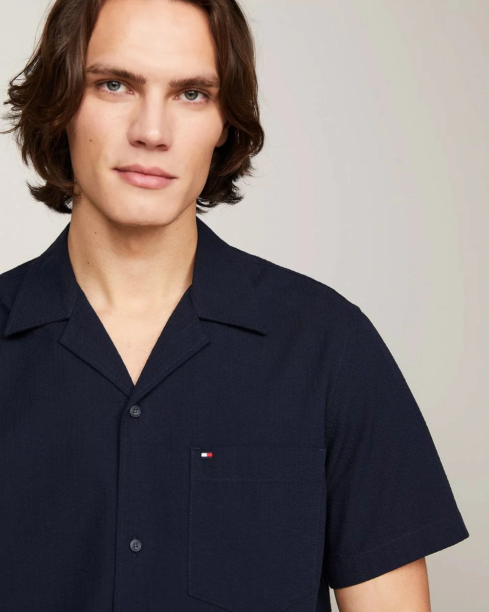 Tommy Hilfiger Seersucker Solid Mens Shirt - Image 2