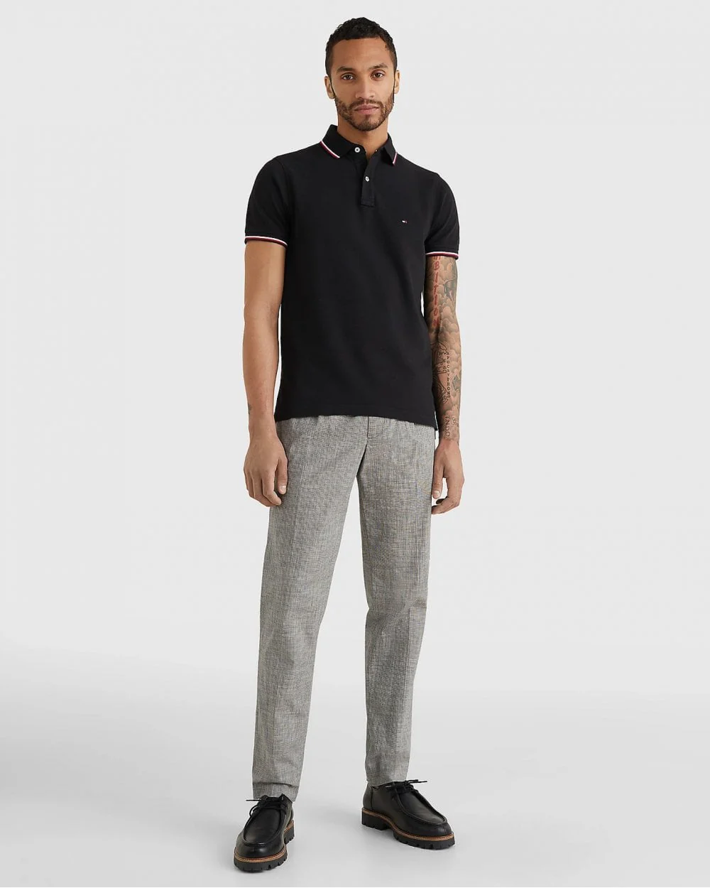 Tommy Hilfiger Slim Mens Tipped Polo - Black - Image 3