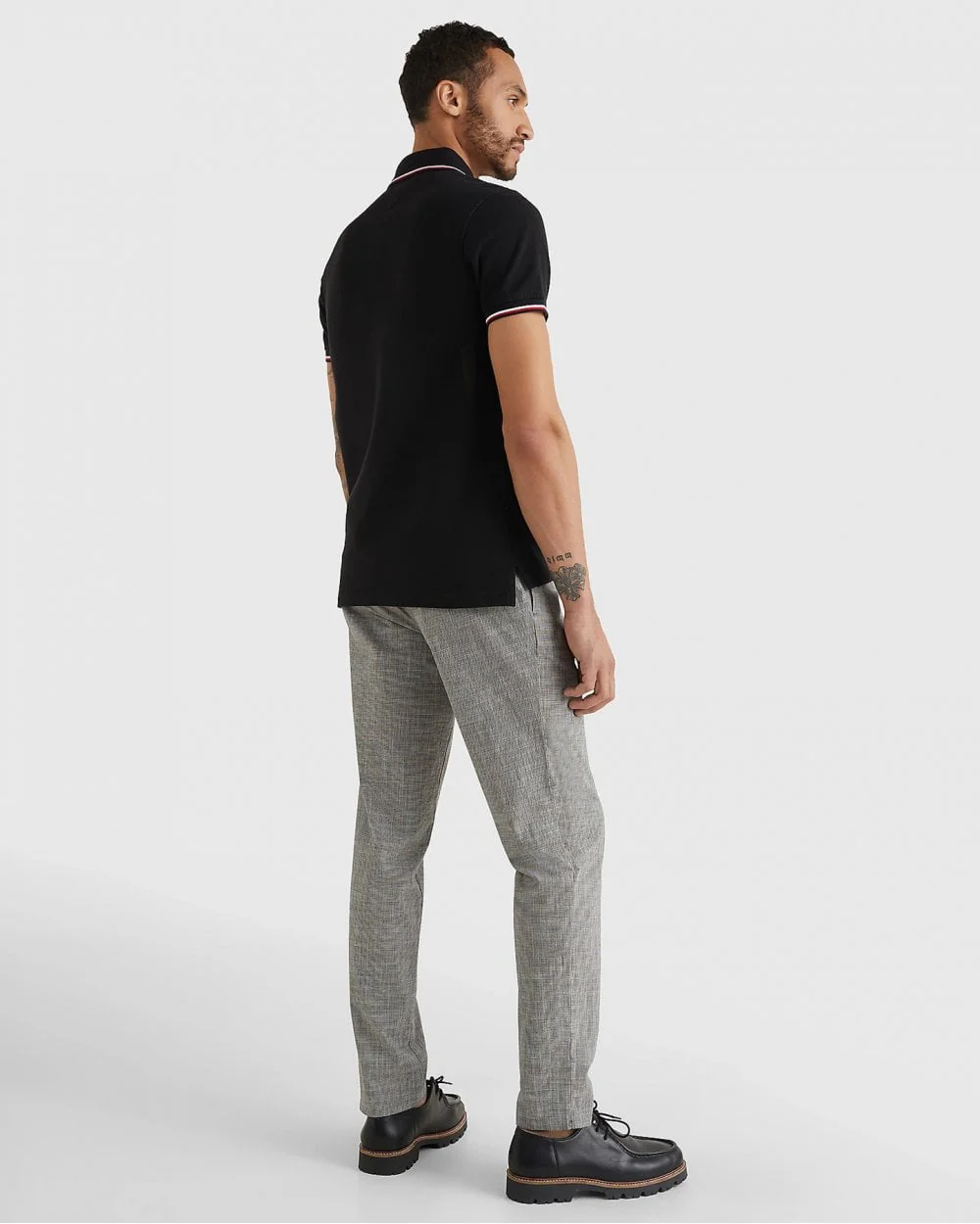 Tommy Hilfiger Slim Mens Tipped Polo - Black - Image 4