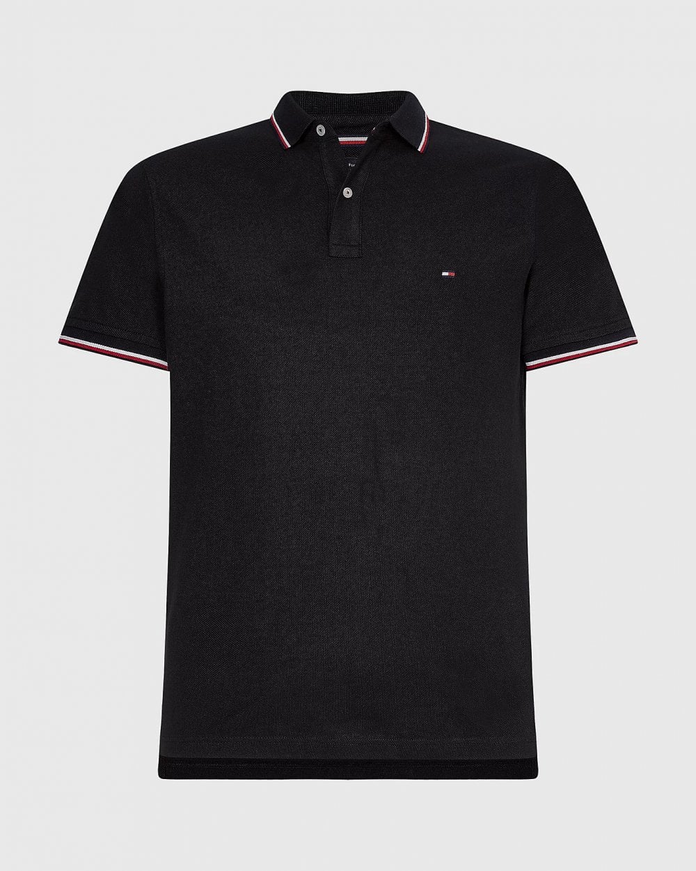 Tommy Hilfiger Slim Mens Tipped Polo - Black - Image 5