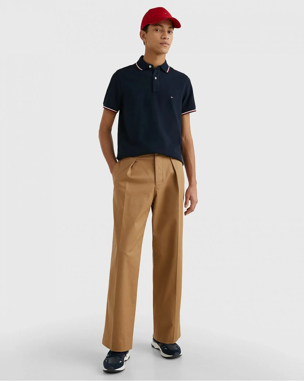 Tommy Hilfiger Slim Mens Tipped Polo - Desert Sky - Image 3