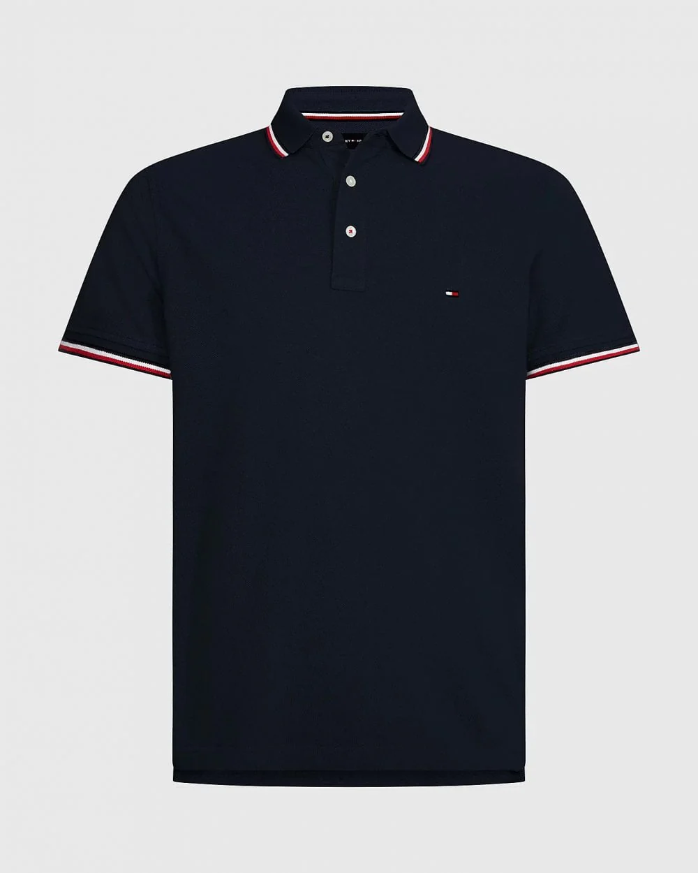 Tommy Hilfiger Slim Mens Tipped Polo - Desert Sky - Image 5
