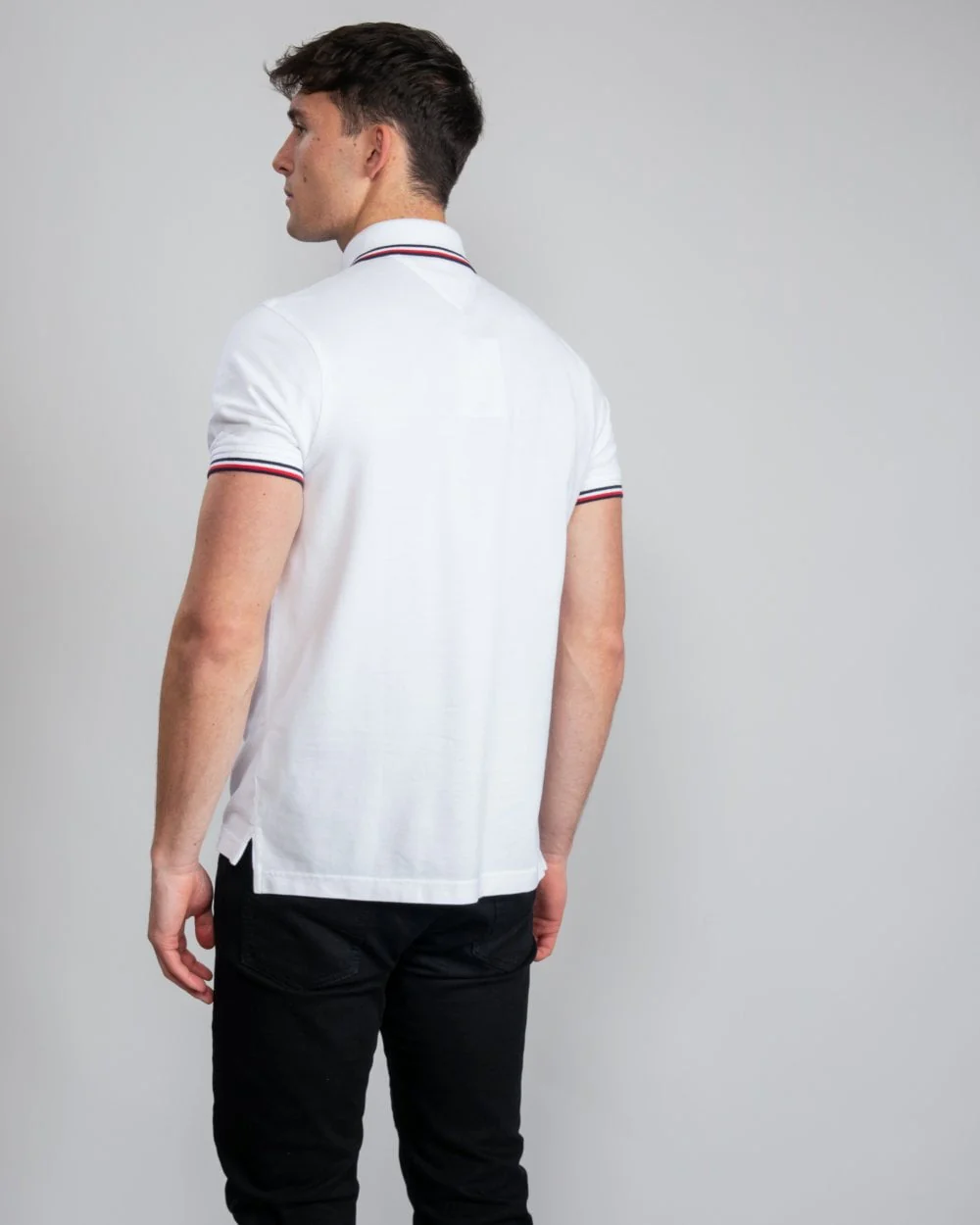 Tommy Hilfiger Slim Mens Tipped Polo - White - Image 4