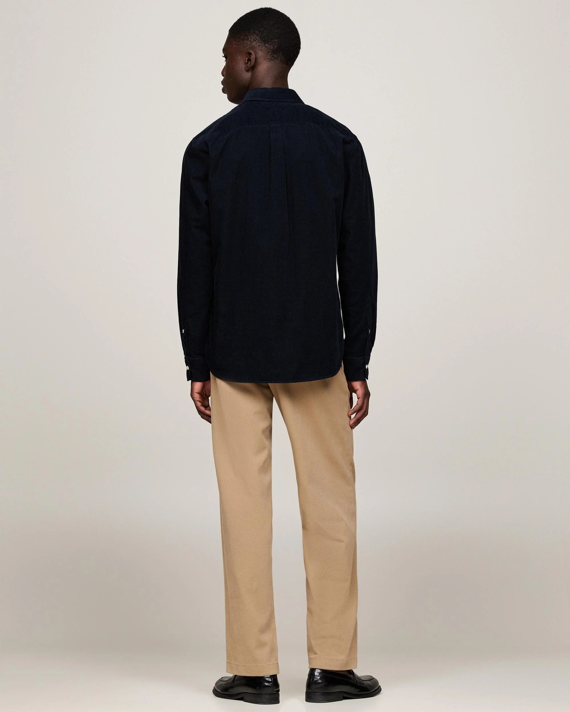 Tommy Hilfiger Solid Corduroy Mens Long Sleeve Shirt - Image 4