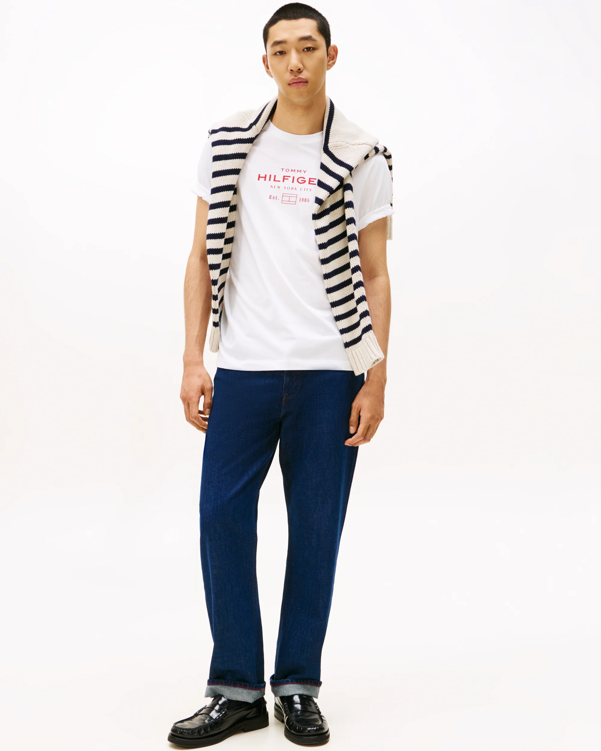 Tommy Hilfiger Stack Hilfiger Mens Graphic T-Shirt - White - Image 3