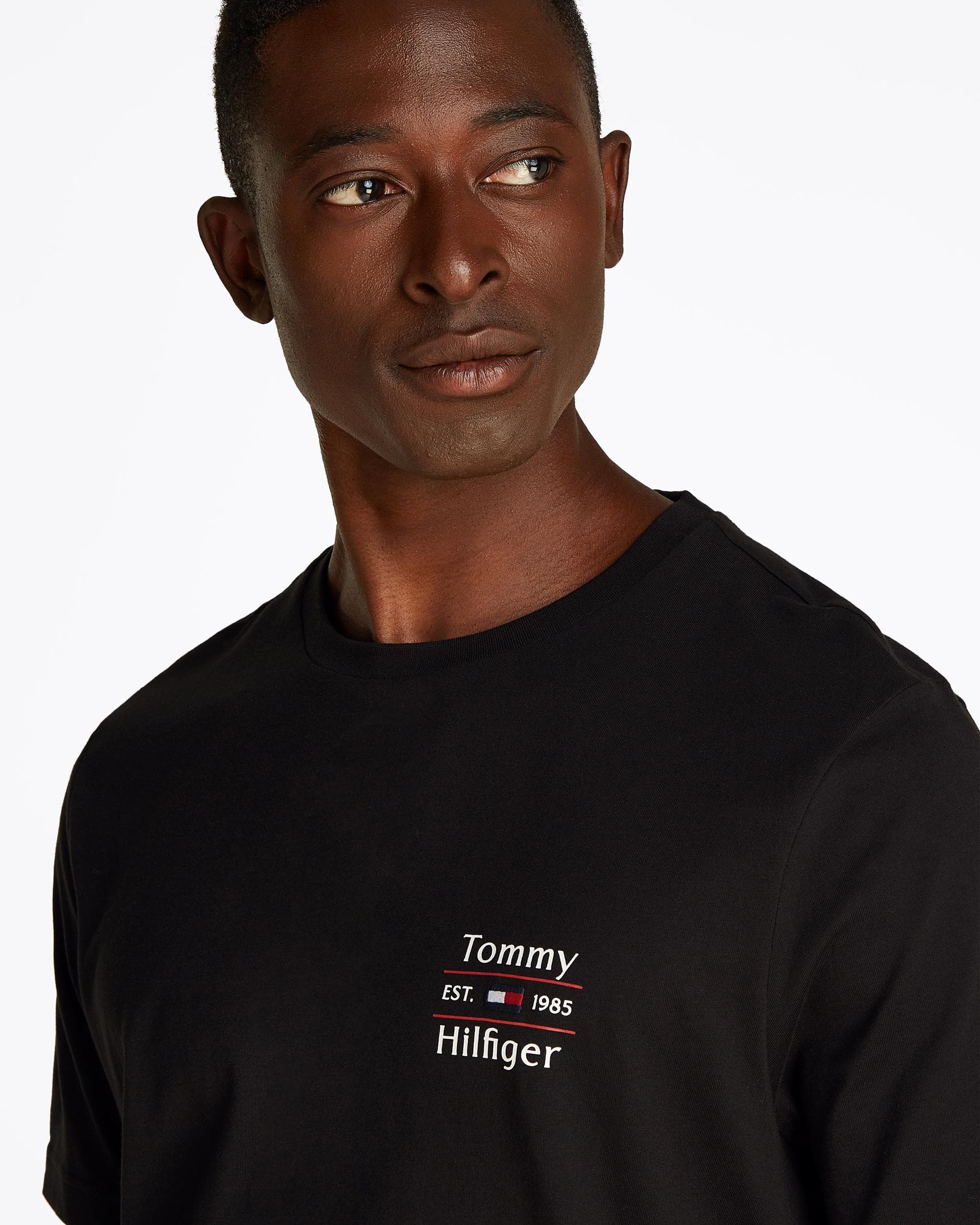 Tommy Hilfiger Stack Mens T Shirt - Black - Image 2