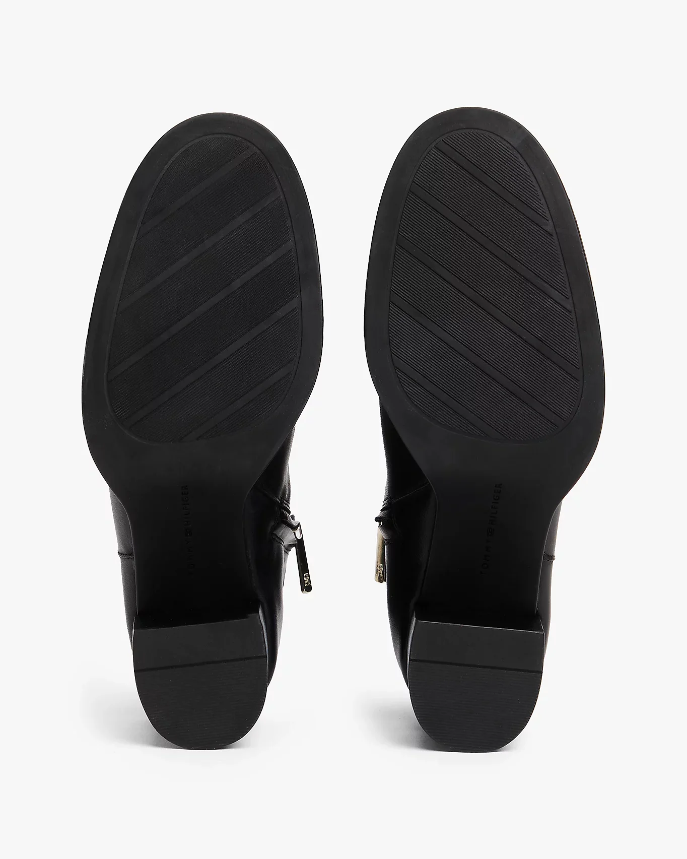 Tommy Hilfiger Stacked Heel Leather Womens Ankle Boots - Black - Image 5