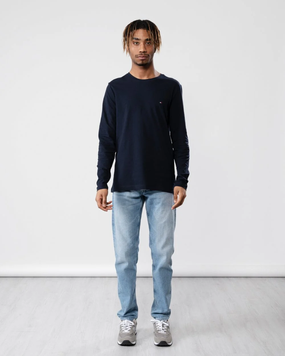 Tommy Hilfiger Stretch Slim Fit Mens Long Sleeve T-Shirt - Desert Sky - Image 2